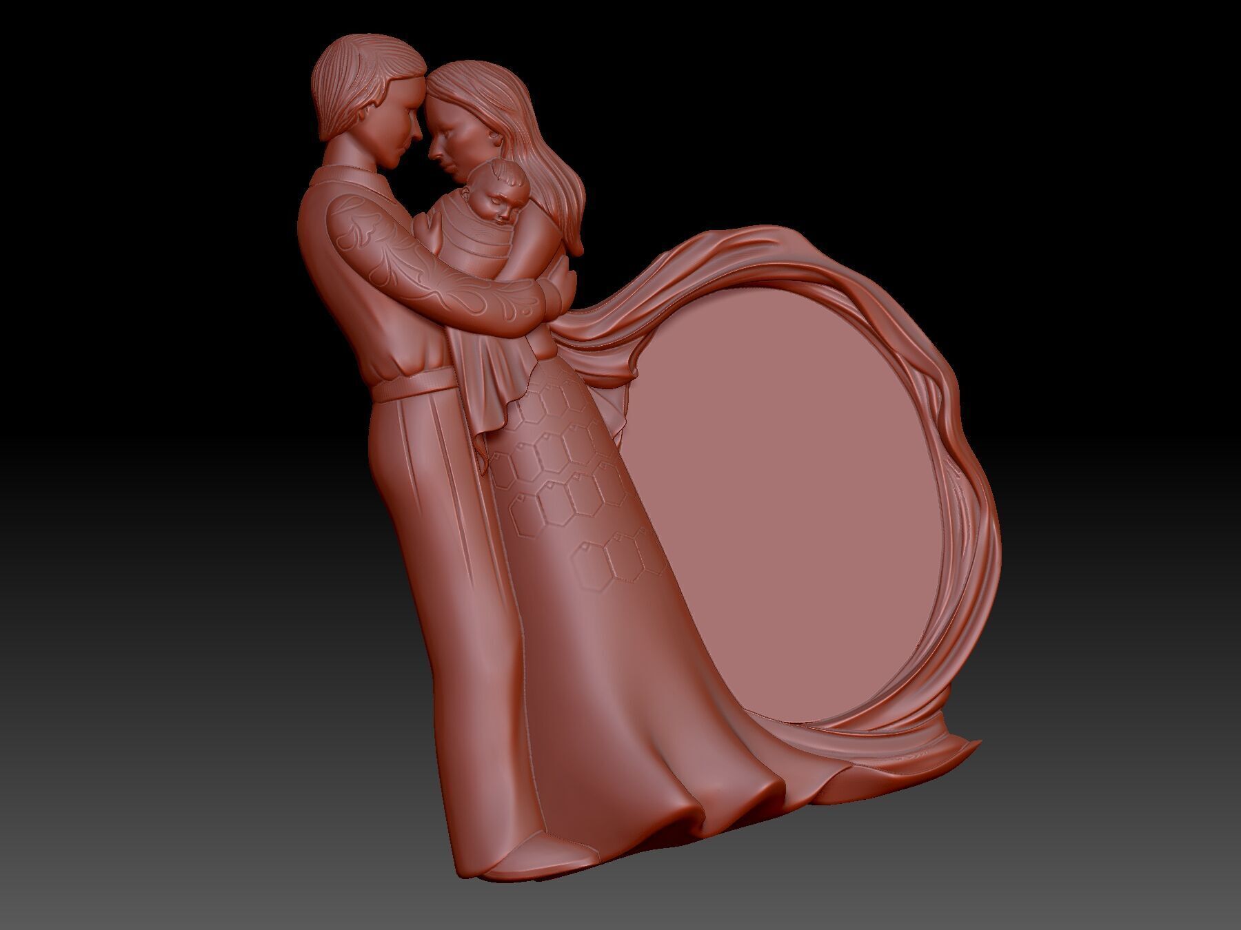 Family Photo Frame 3D print model_3