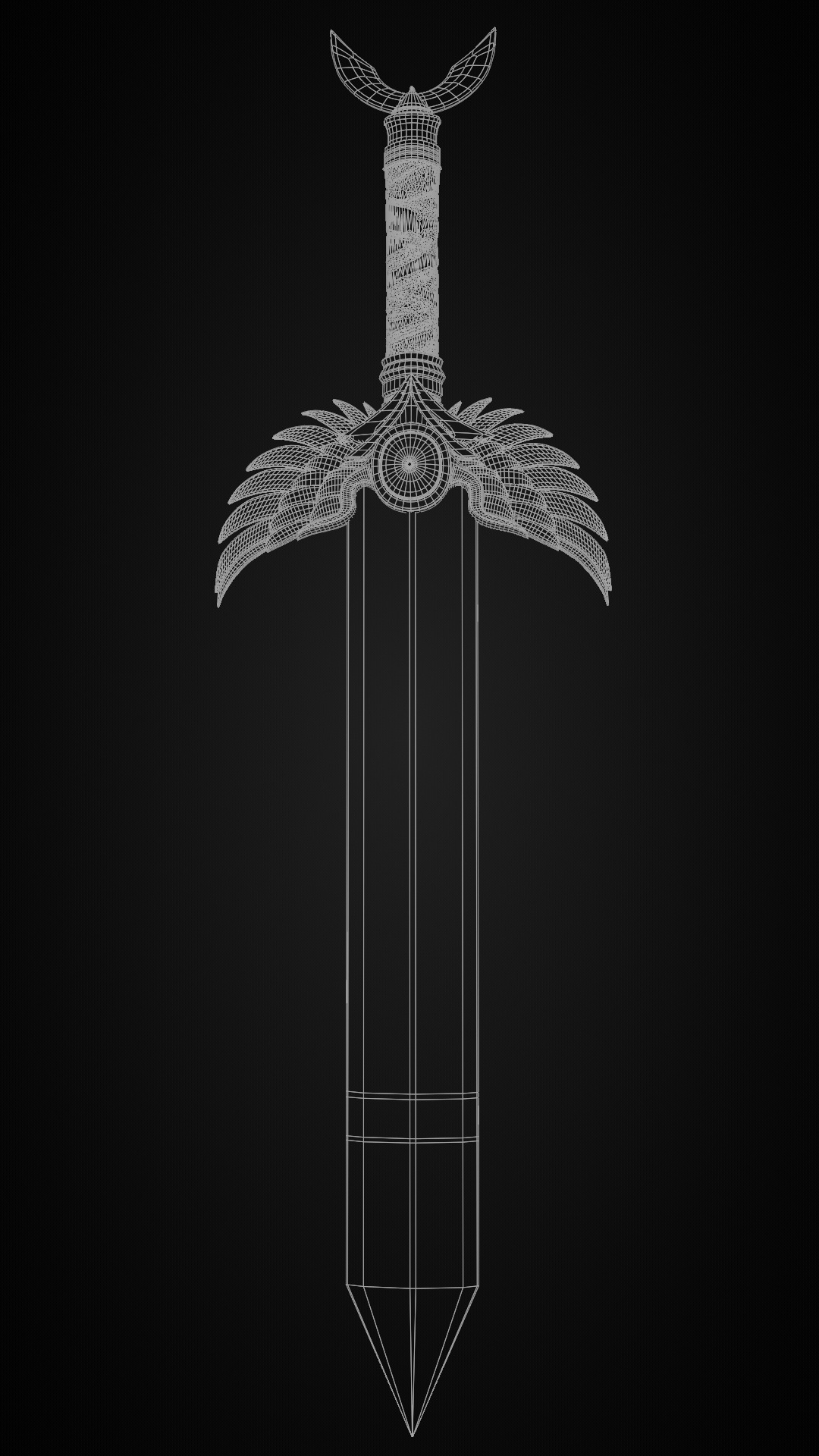 Blessed Sea  Fantasy Sword 3D Model Game-Ready  PBR Textured 3D model_6