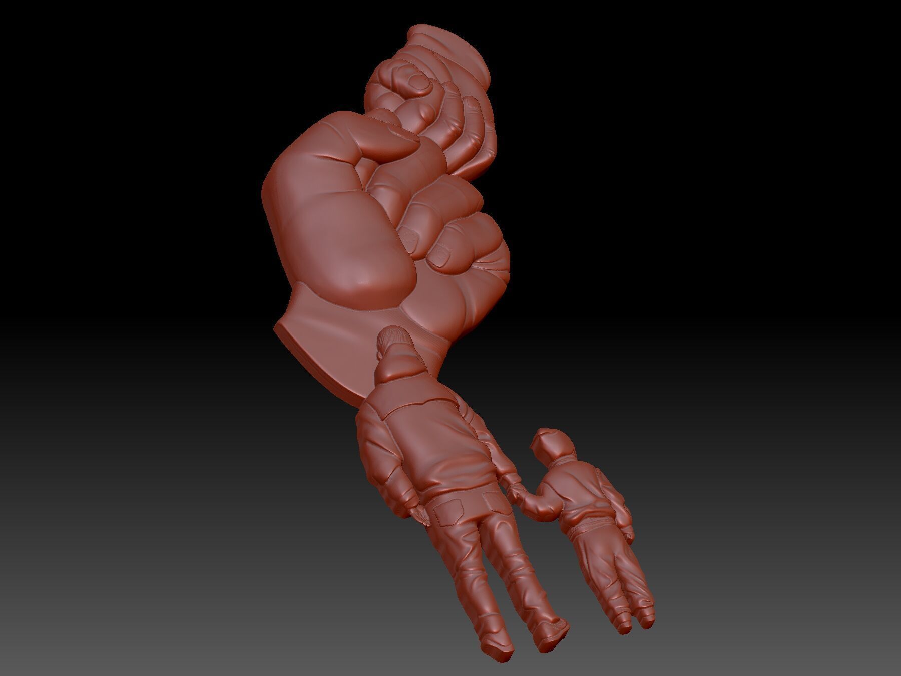 Father and Son 3D print model_3