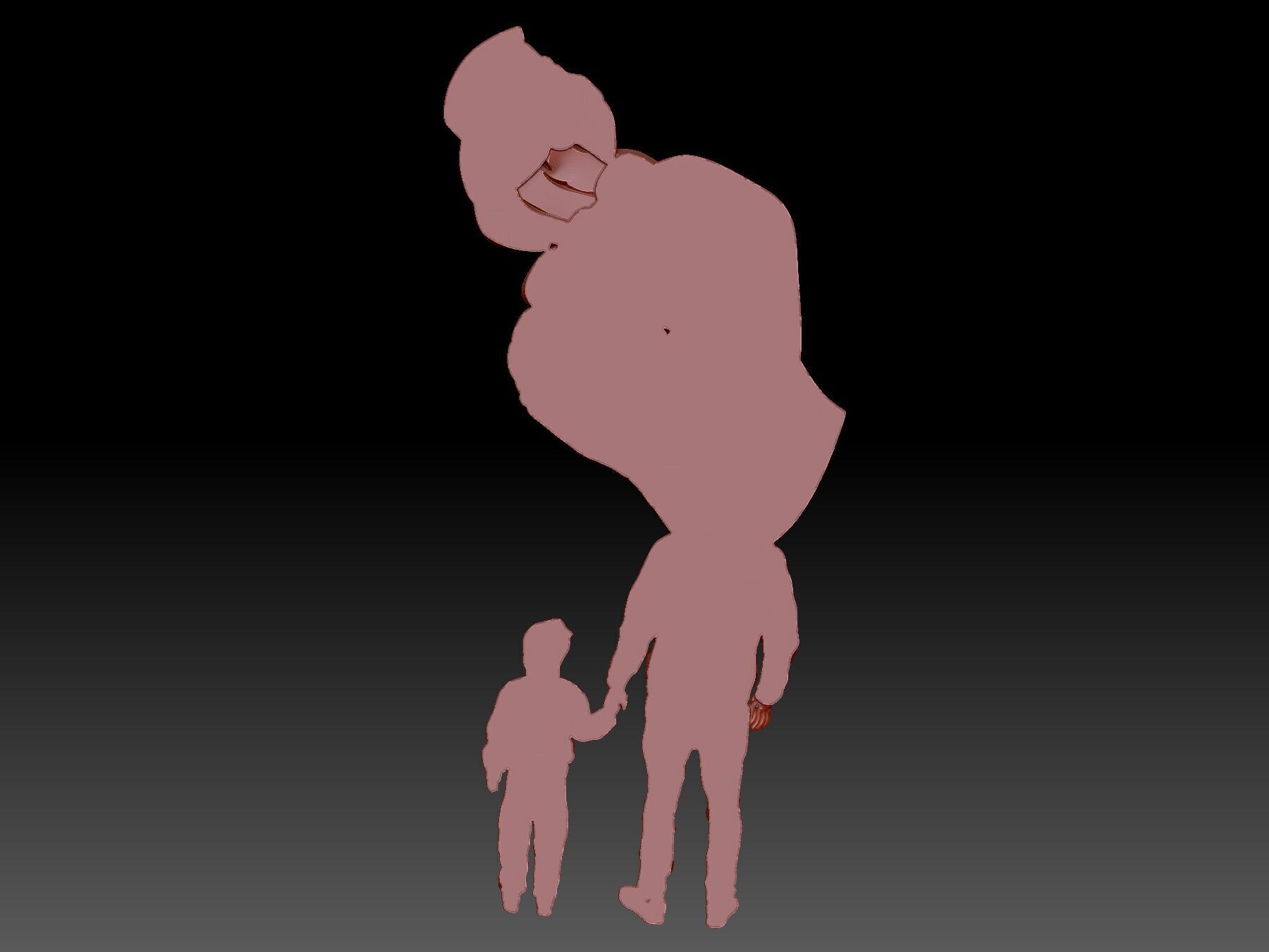 Father and Son 3D print model_2