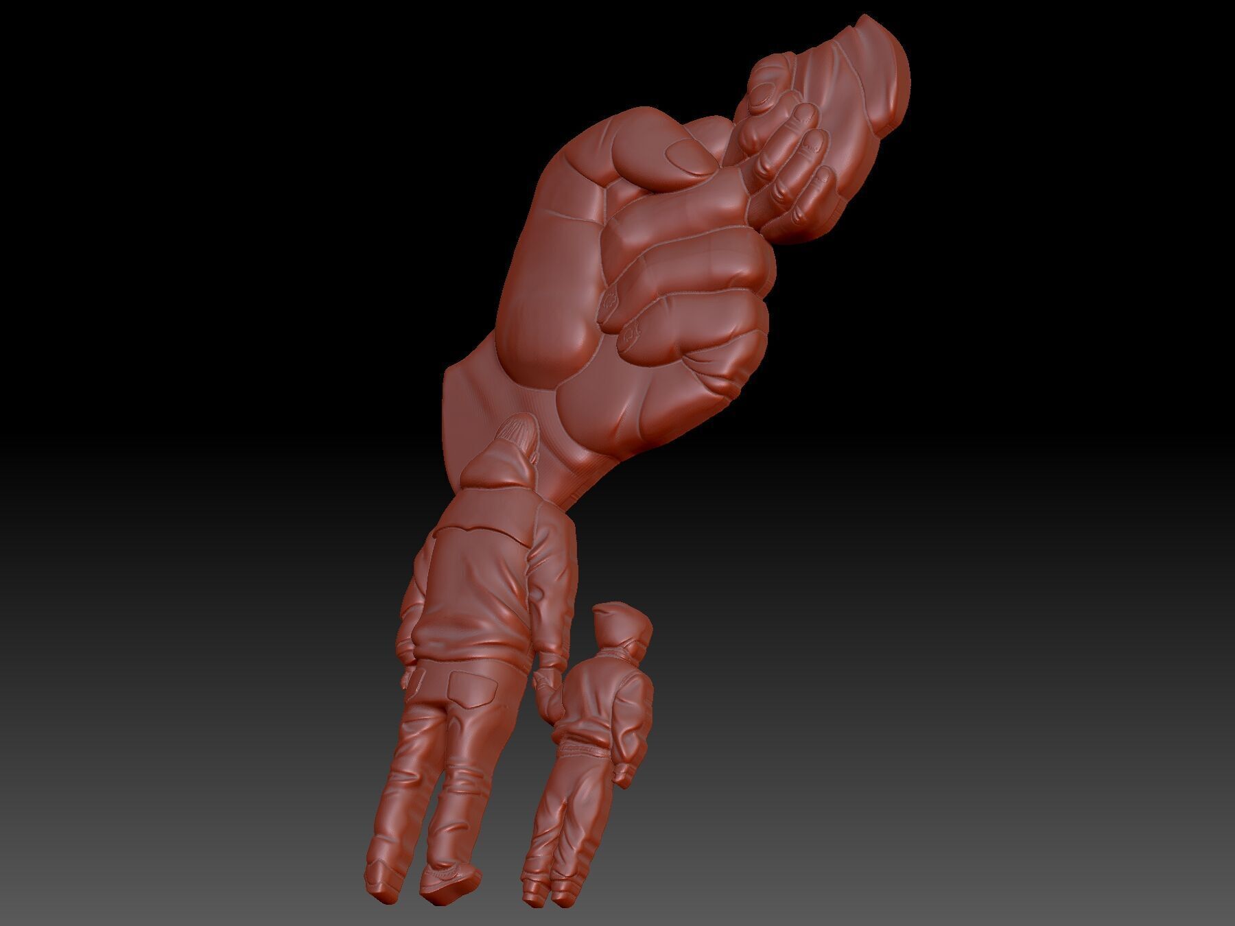 Father and Son 3D print model_4