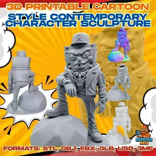 Rebellious Cartoon Character Figure with