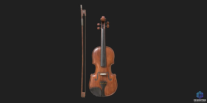Violin Low-poly 3D model