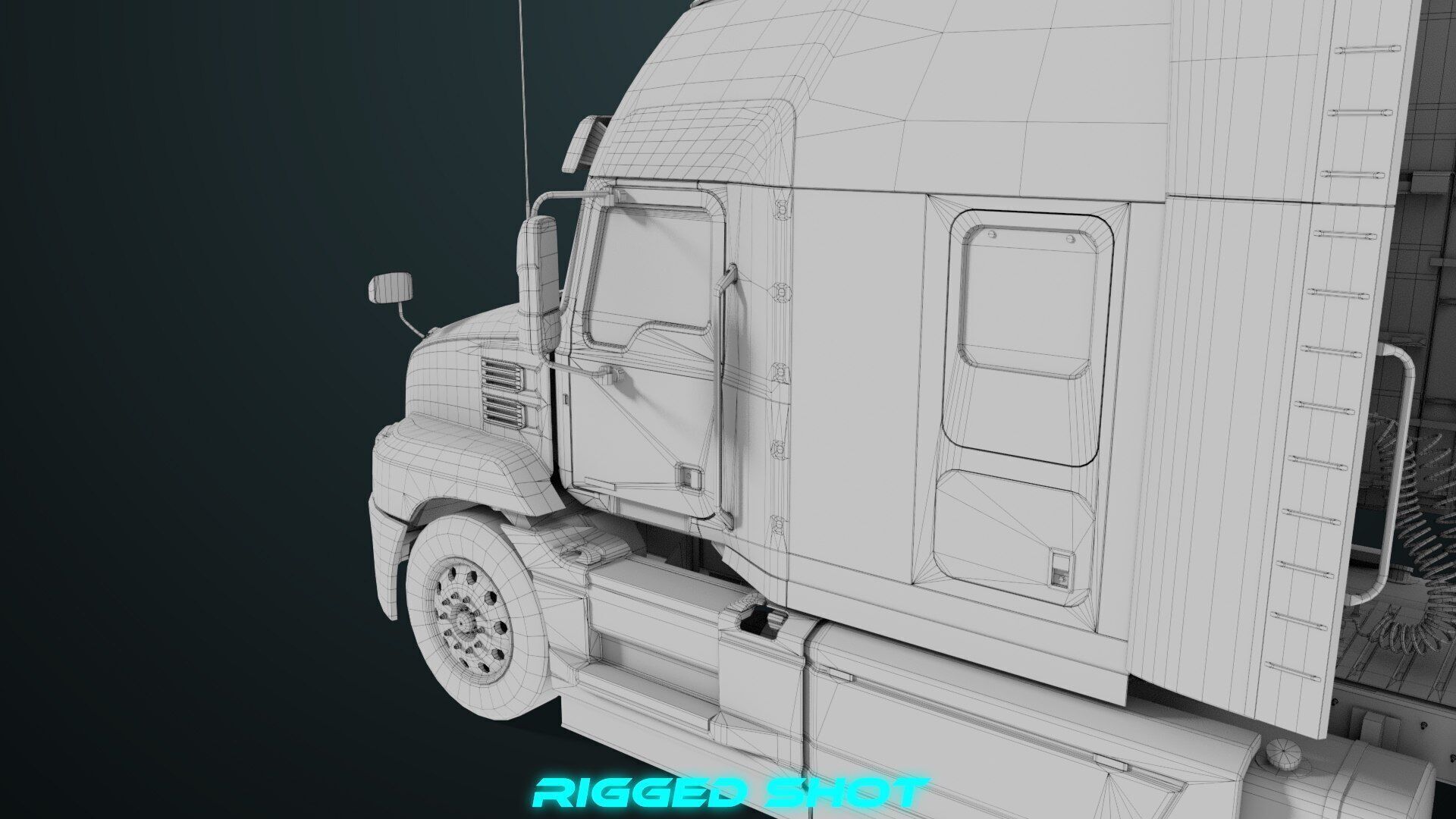 Heavy Truck 05 Curtainsider 4 Variant  All PBR Textures Low-poly 3D model_60