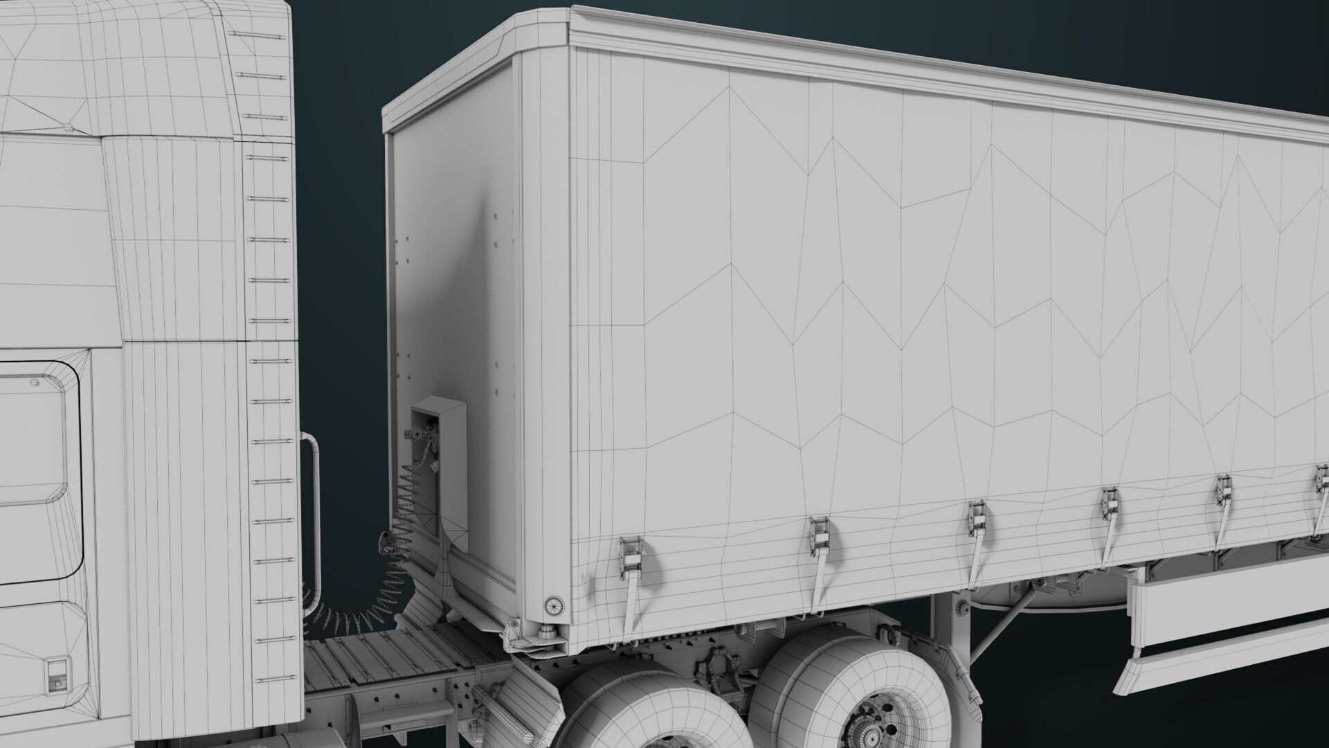 Heavy Truck 05 Curtainsider 4 Variant  All PBR Textures Low-poly 3D model_54