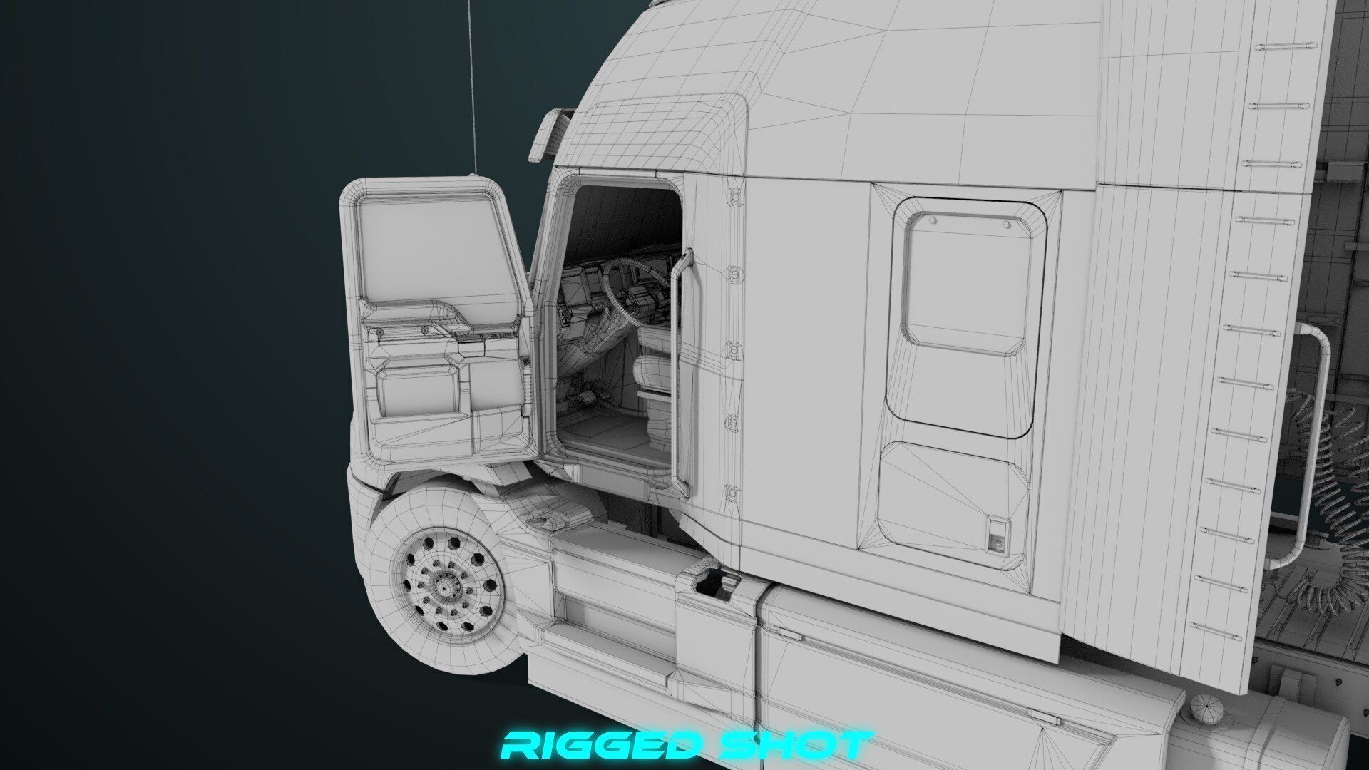 Heavy Truck 05 Curtainsider 4 Variant  All PBR Textures Low-poly 3D model_58