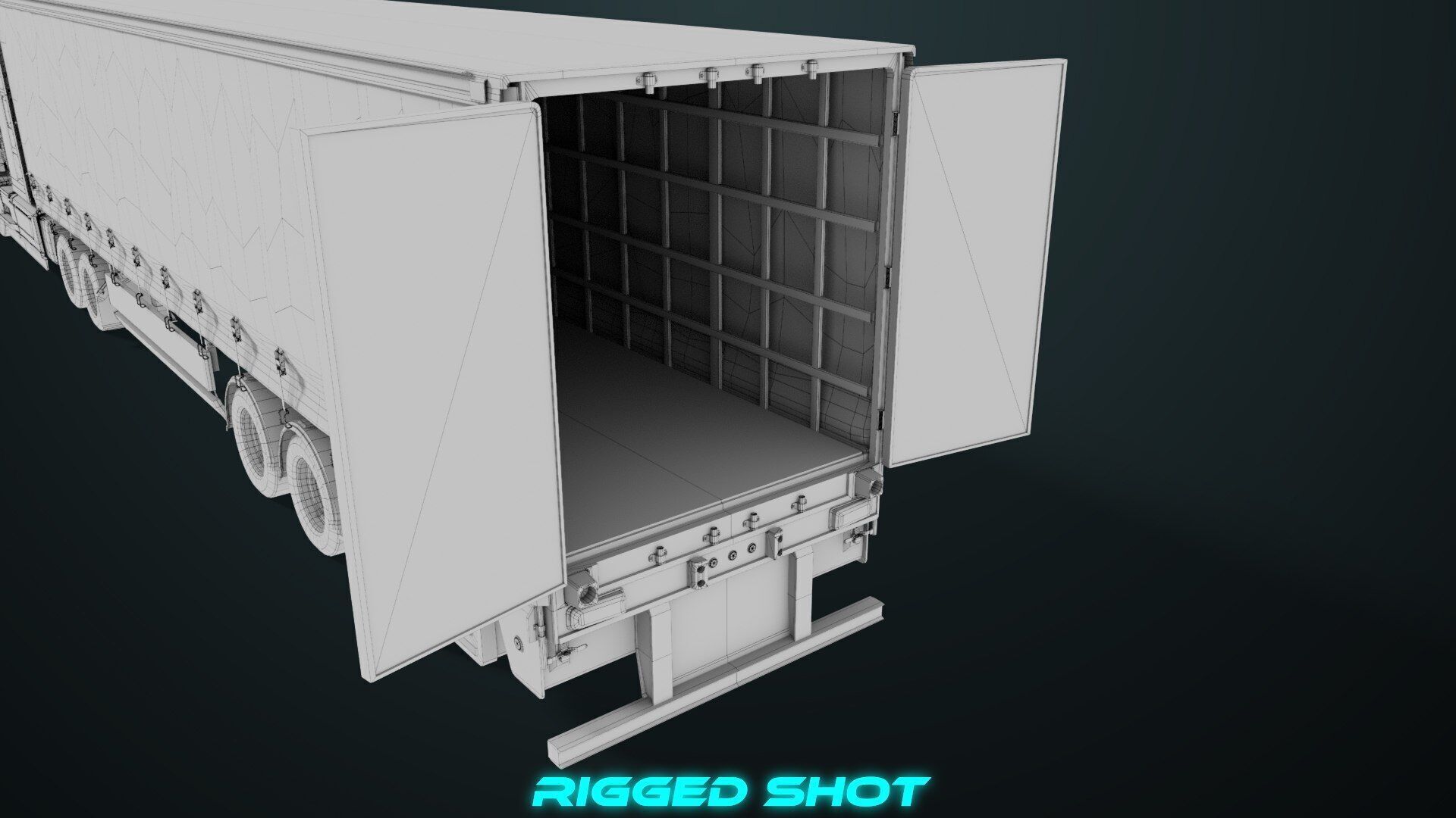 Heavy Truck 05 Curtainsider 4 Variant  All PBR Textures Low-poly 3D model_70