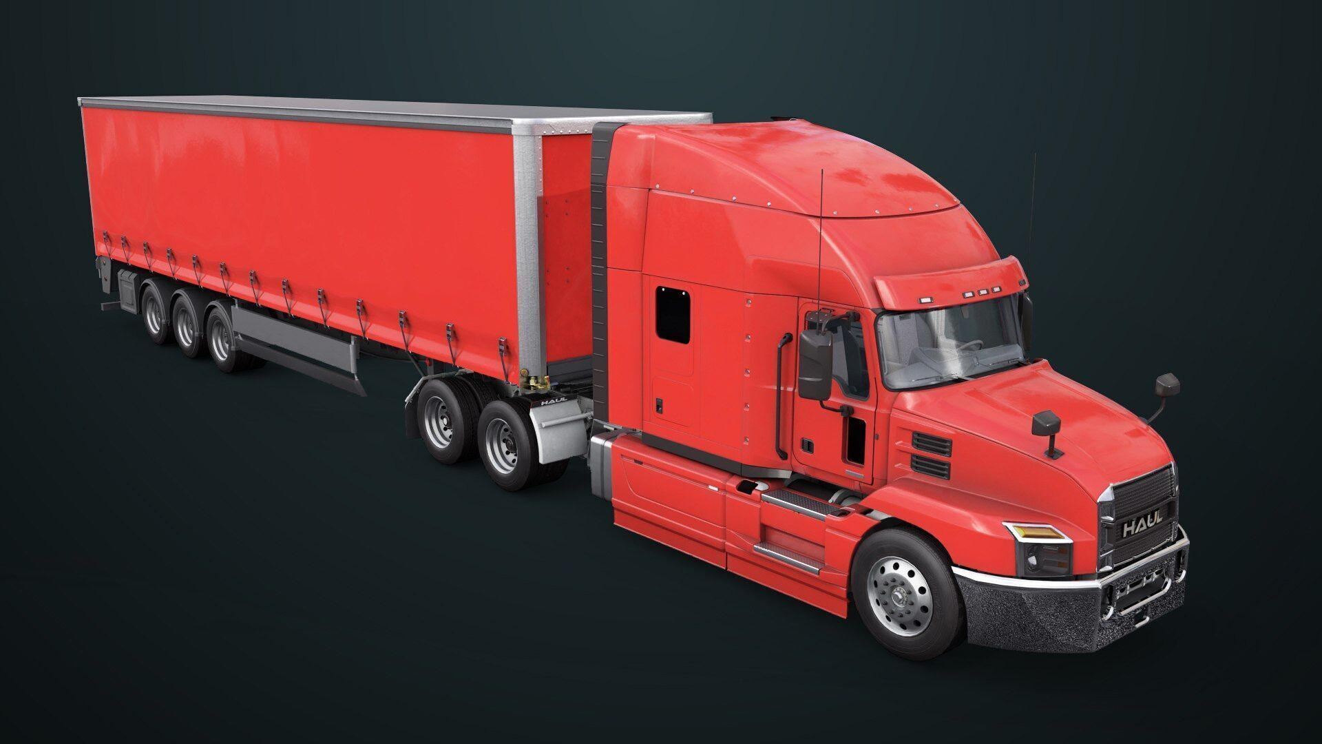 Heavy Truck 05 Curtainsider 4 Variant  All PBR Textures Low-poly 3D model_21