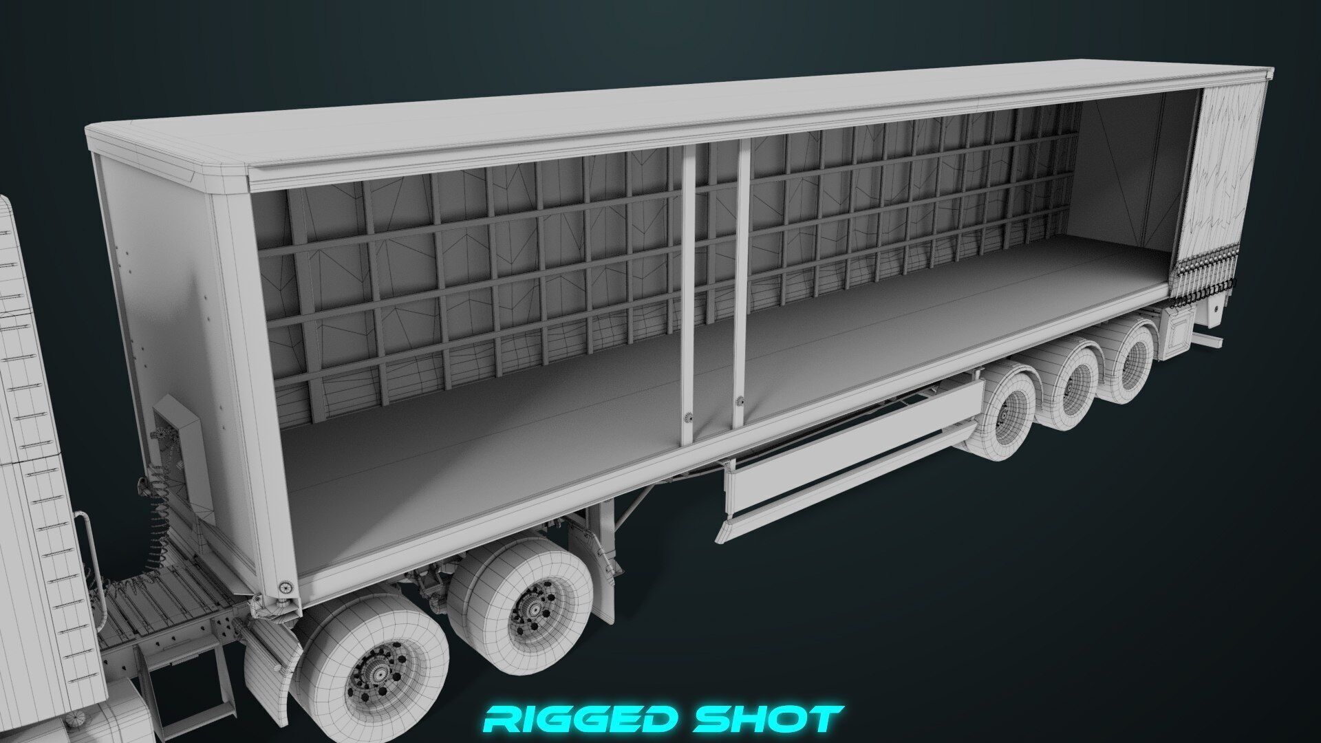 Heavy Truck 05 Curtainsider 4 Variant  All PBR Textures Low-poly 3D model_67