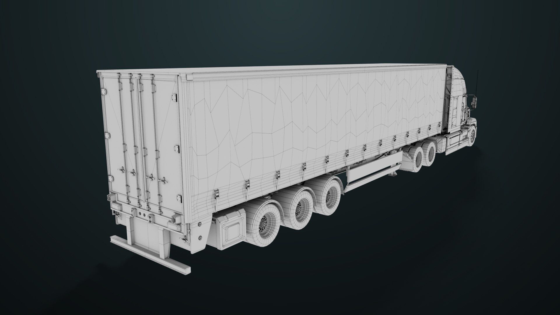 Heavy Truck 05 Curtainsider 4 Variant  All PBR Textures Low-poly 3D model_52