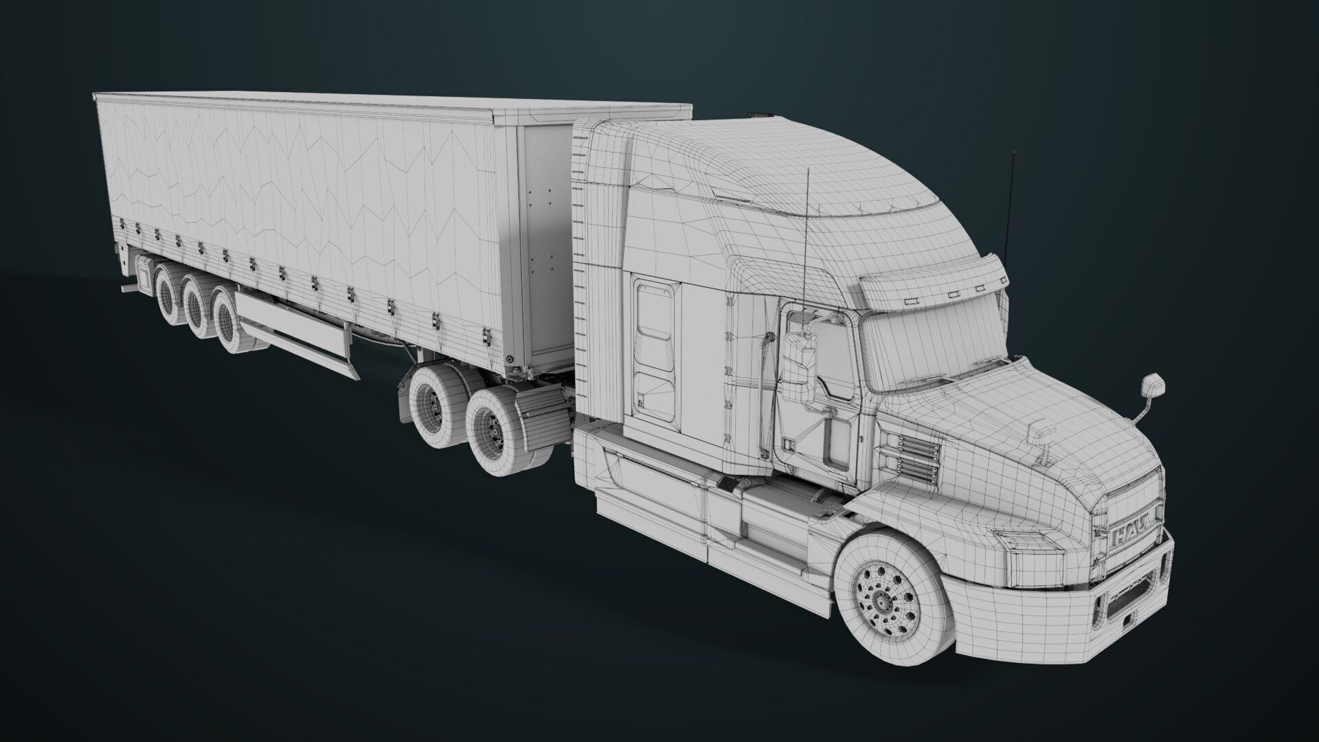 Heavy Truck 05 Curtainsider 4 Variant  All PBR Textures Low-poly 3D model_51