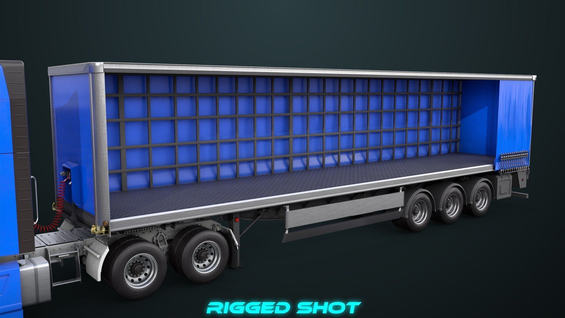 Heavy Truck 05 Curtainsider 4 Variant  All PBR Textures Low-poly 3D model_42