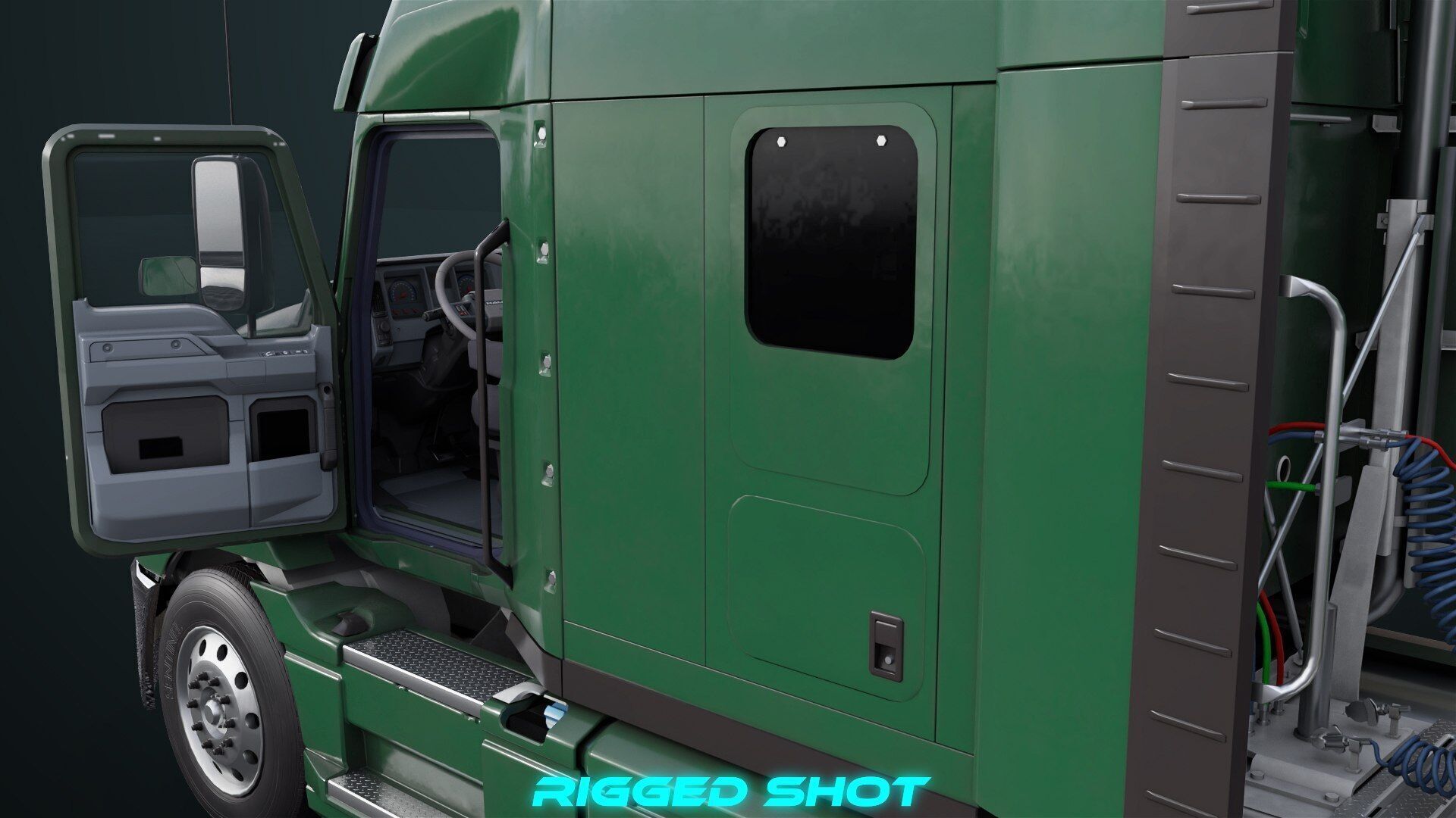 Heavy Truck 05 Curtainsider 4 Variant  All PBR Textures Low-poly 3D model_37