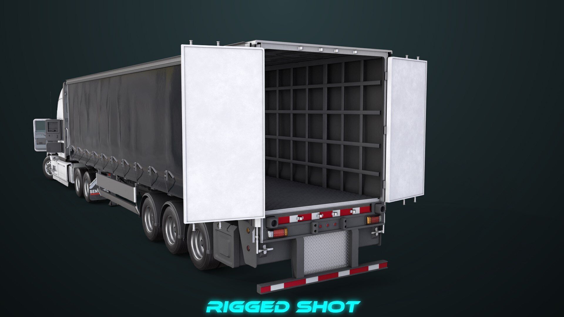Heavy Truck 05 Curtainsider 4 Variant  All PBR Textures Low-poly 3D model_47