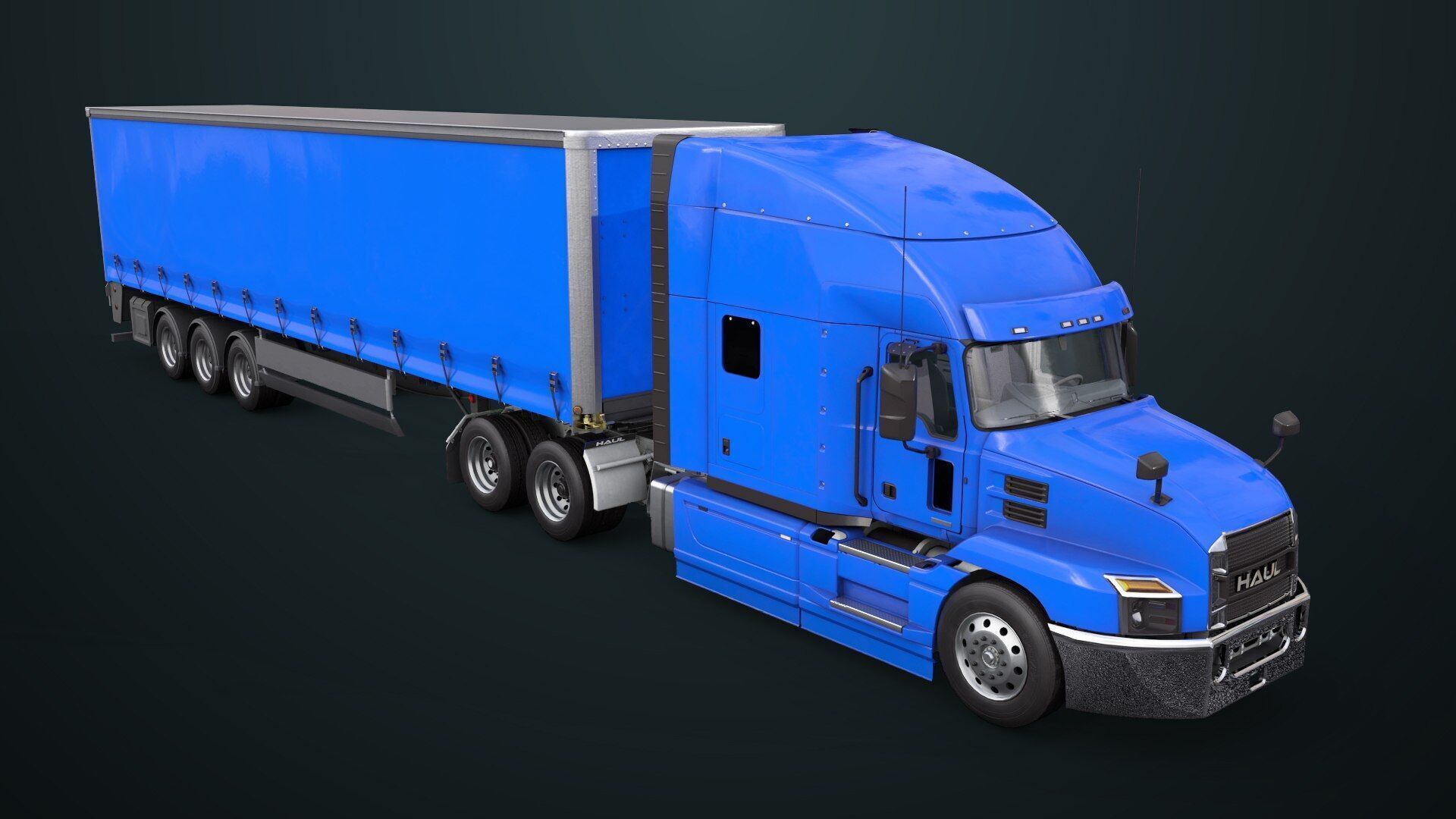 Heavy Truck 05 Curtainsider 4 Variant  All PBR Textures Low-poly 3D model_3