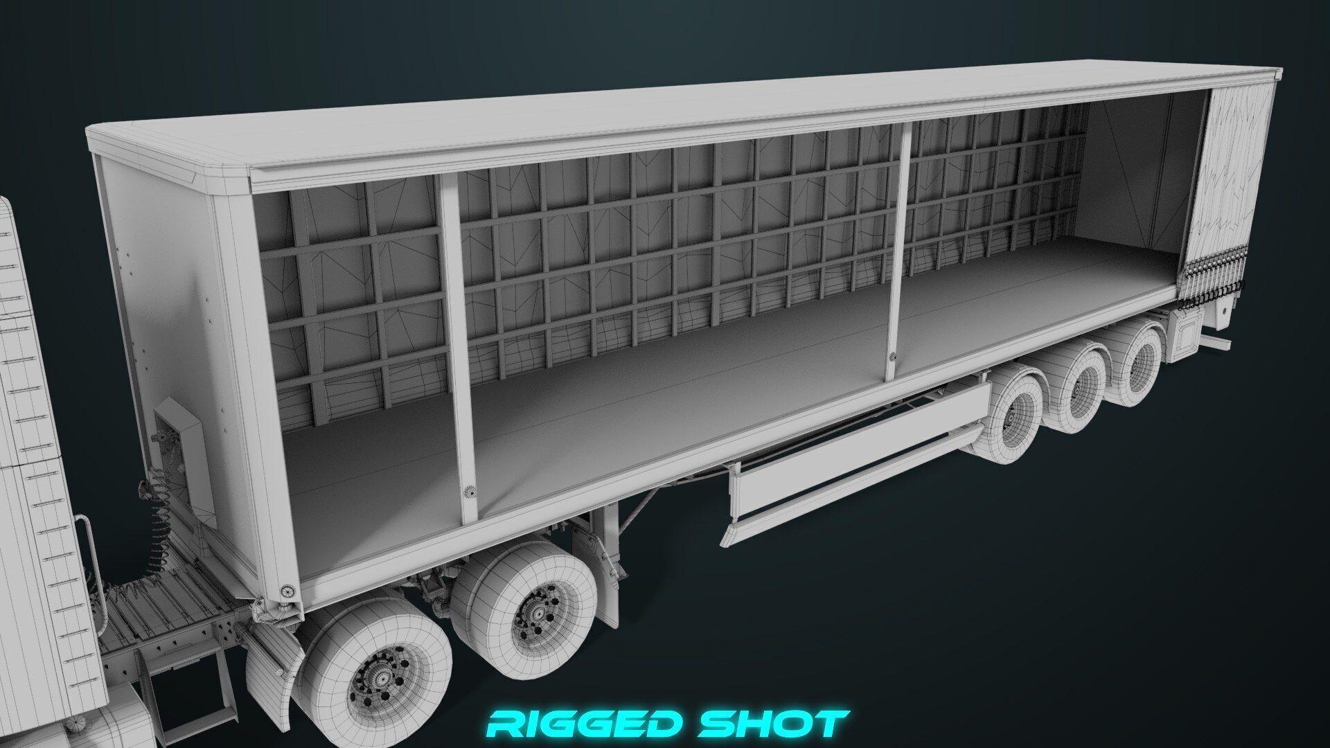 Heavy Truck 05 Curtainsider 4 Variant  All PBR Textures Low-poly 3D model_66