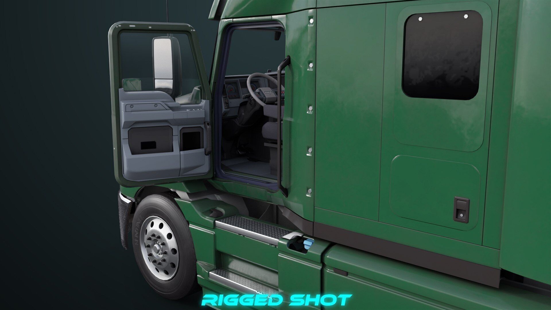 Heavy Truck 05 Curtainsider 4 Variant  All PBR Textures Low-poly 3D model_36