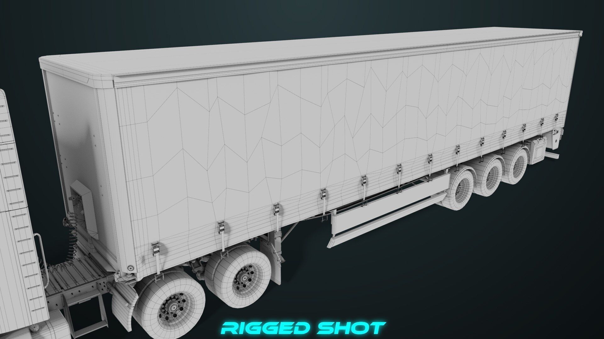 Heavy Truck 05 Curtainsider 4 Variant  All PBR Textures Low-poly 3D model_65