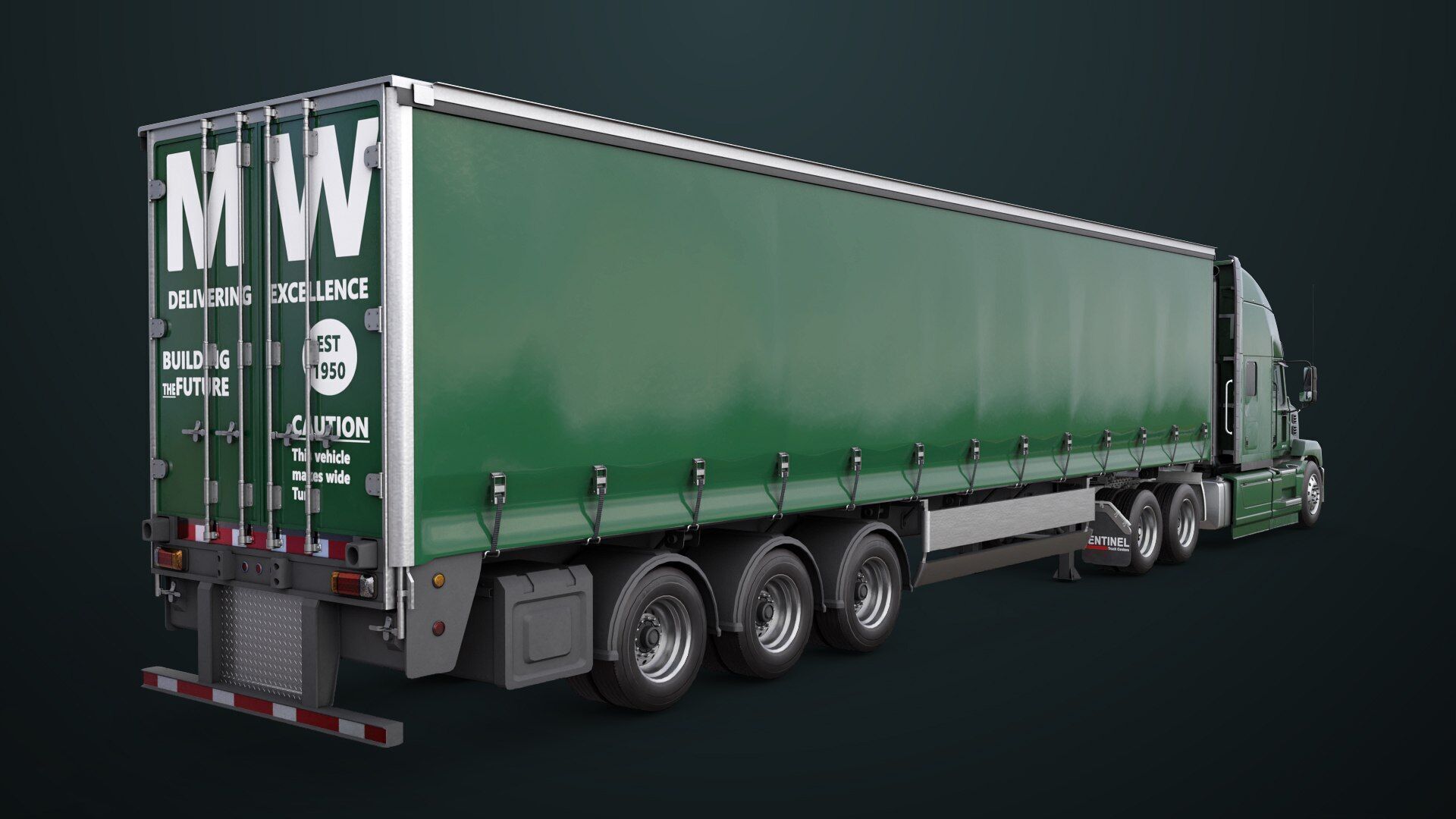 Heavy Truck 05 Curtainsider 4 Variant  All PBR Textures Low-poly 3D model_20