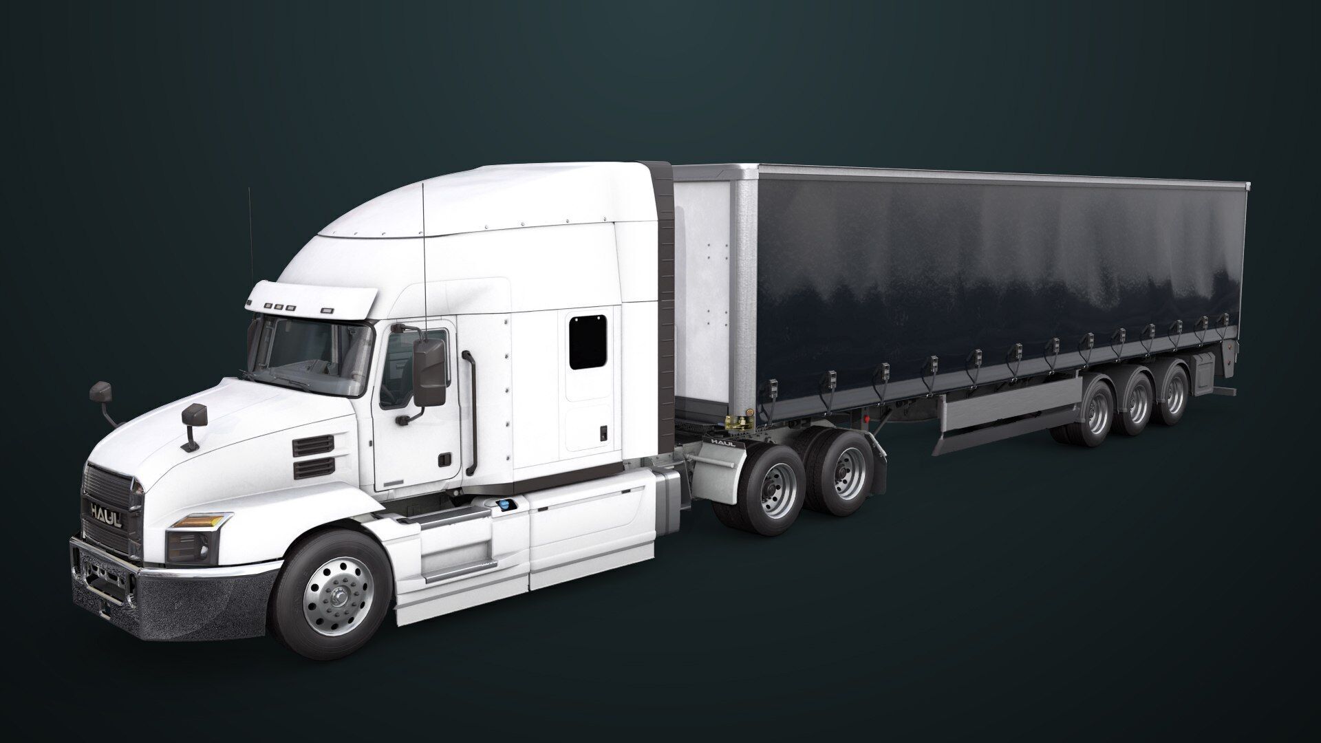 Heavy Truck 05 Curtainsider 4 Variant  All PBR Textures Low-poly 3D model_14