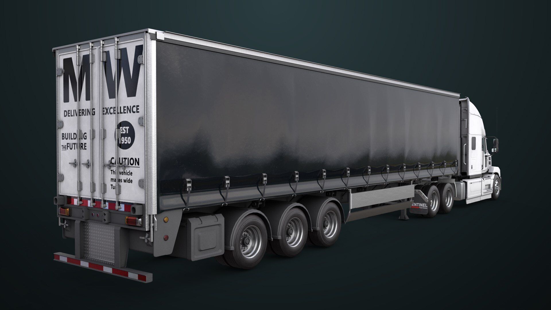 Heavy Truck 05 Curtainsider 4 Variant  All PBR Textures Low-poly 3D model_15