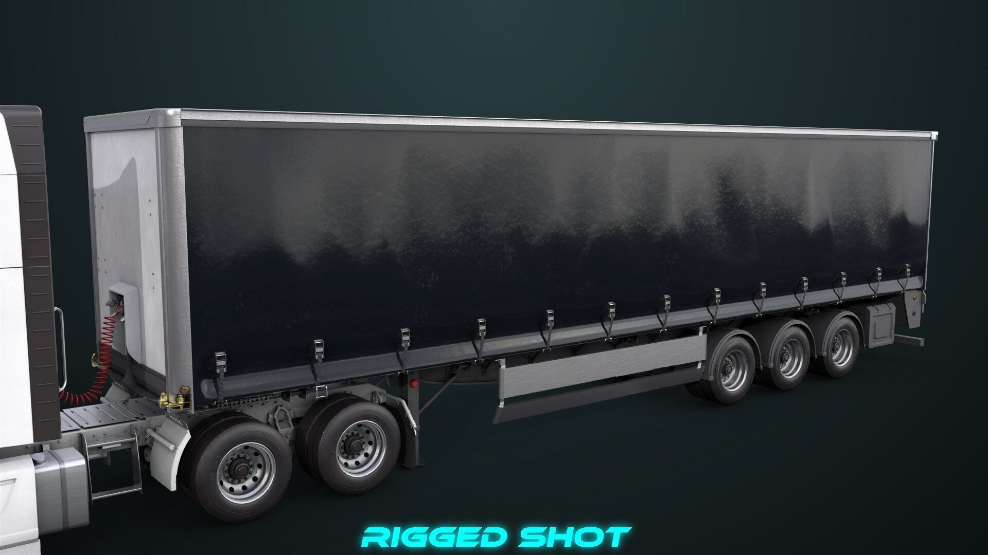 Heavy Truck 05 Curtainsider 4 Variant  All PBR Textures Low-poly 3D model_41