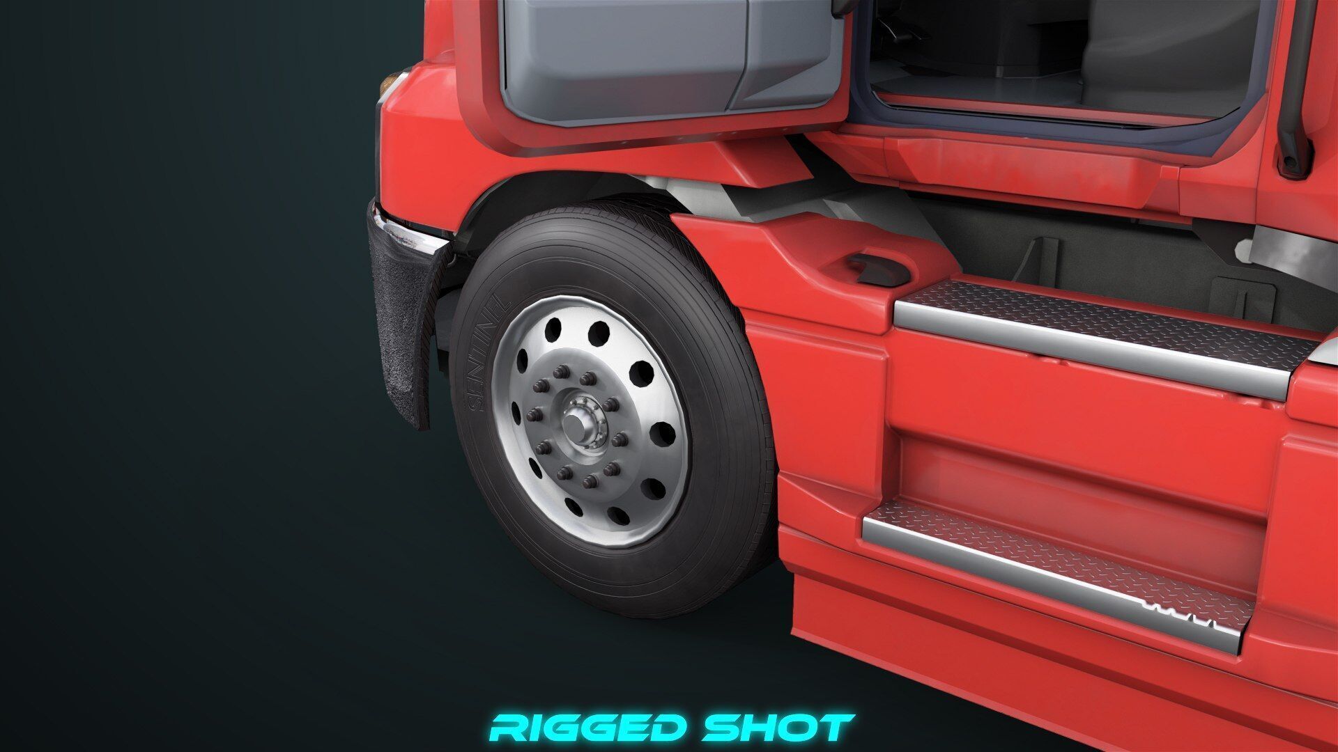 Heavy Truck 05 Curtainsider 4 Variant  All PBR Textures Low-poly 3D model_39