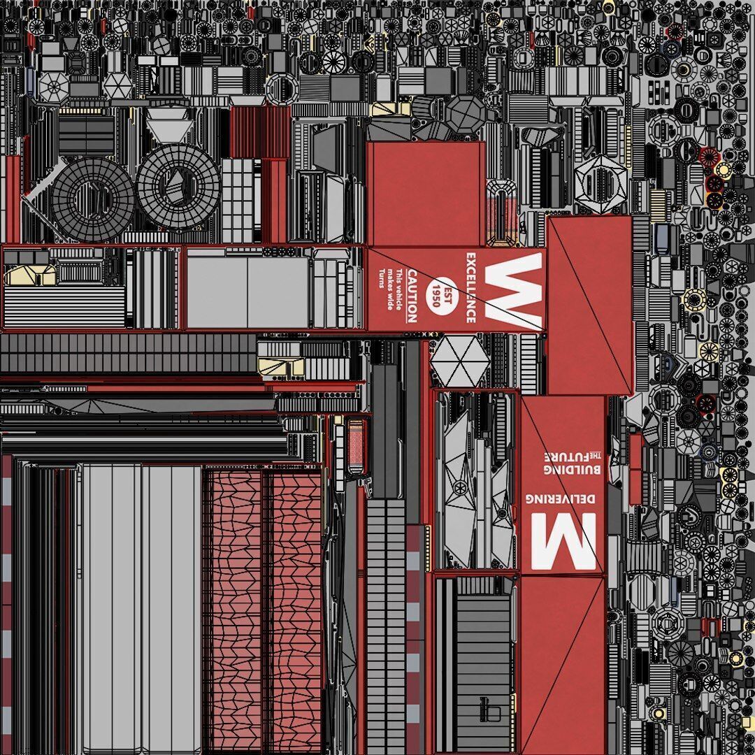 Heavy Truck 05 Curtainsider 4 Variant  All PBR Textures Low-poly 3D model_12