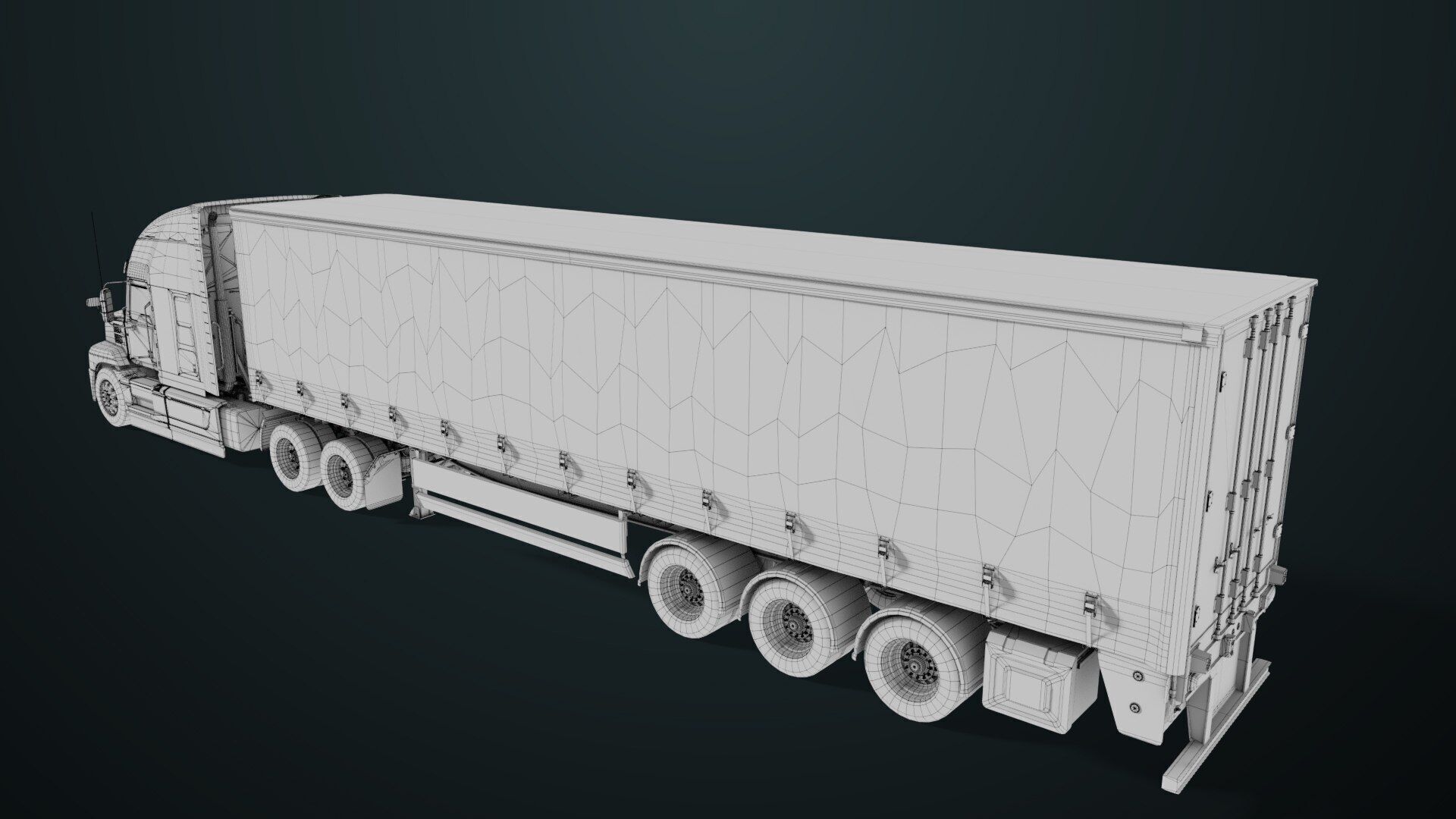 Heavy Truck 05 Curtainsider 4 Variant  All PBR Textures Low-poly 3D model_53
