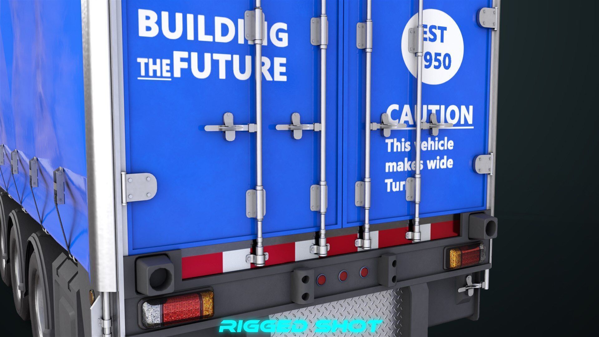 Heavy Truck 05 Curtainsider 4 Variant  All PBR Textures Low-poly 3D model_43