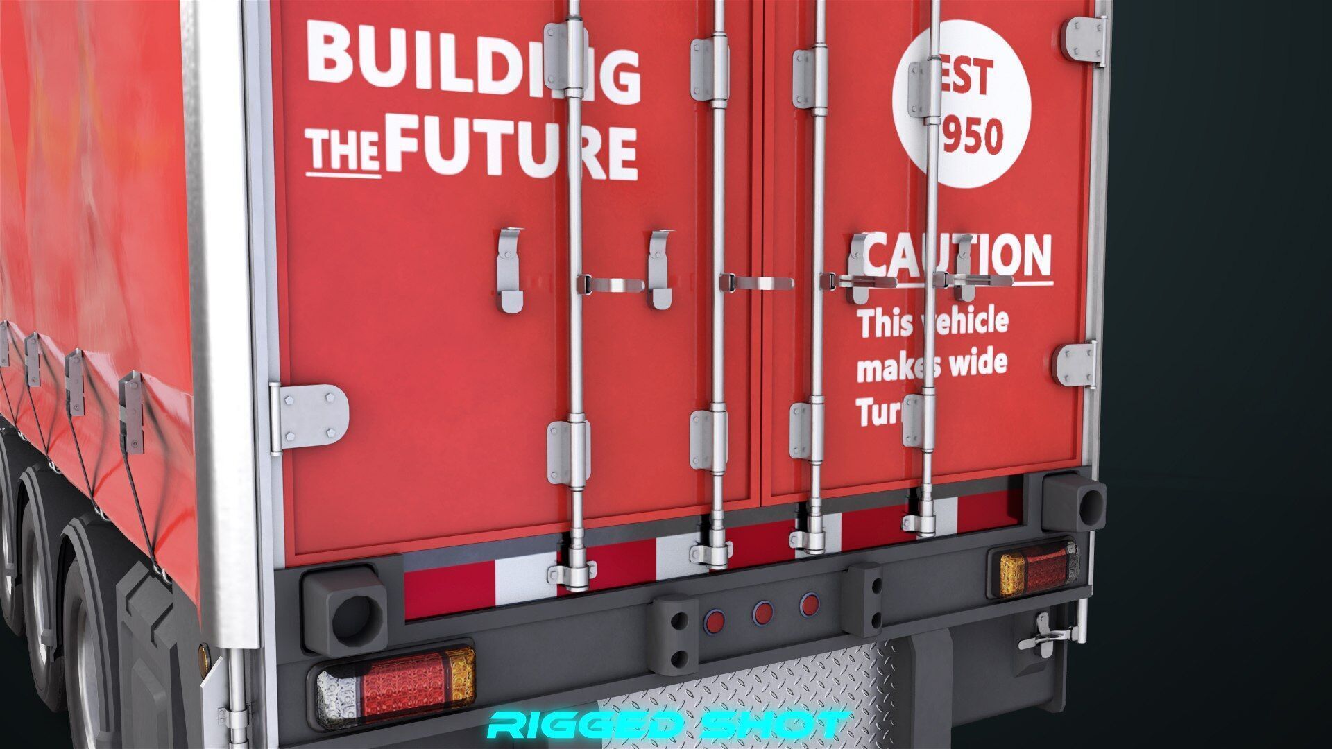 Heavy Truck 05 Curtainsider 4 Variant  All PBR Textures Low-poly 3D model_45