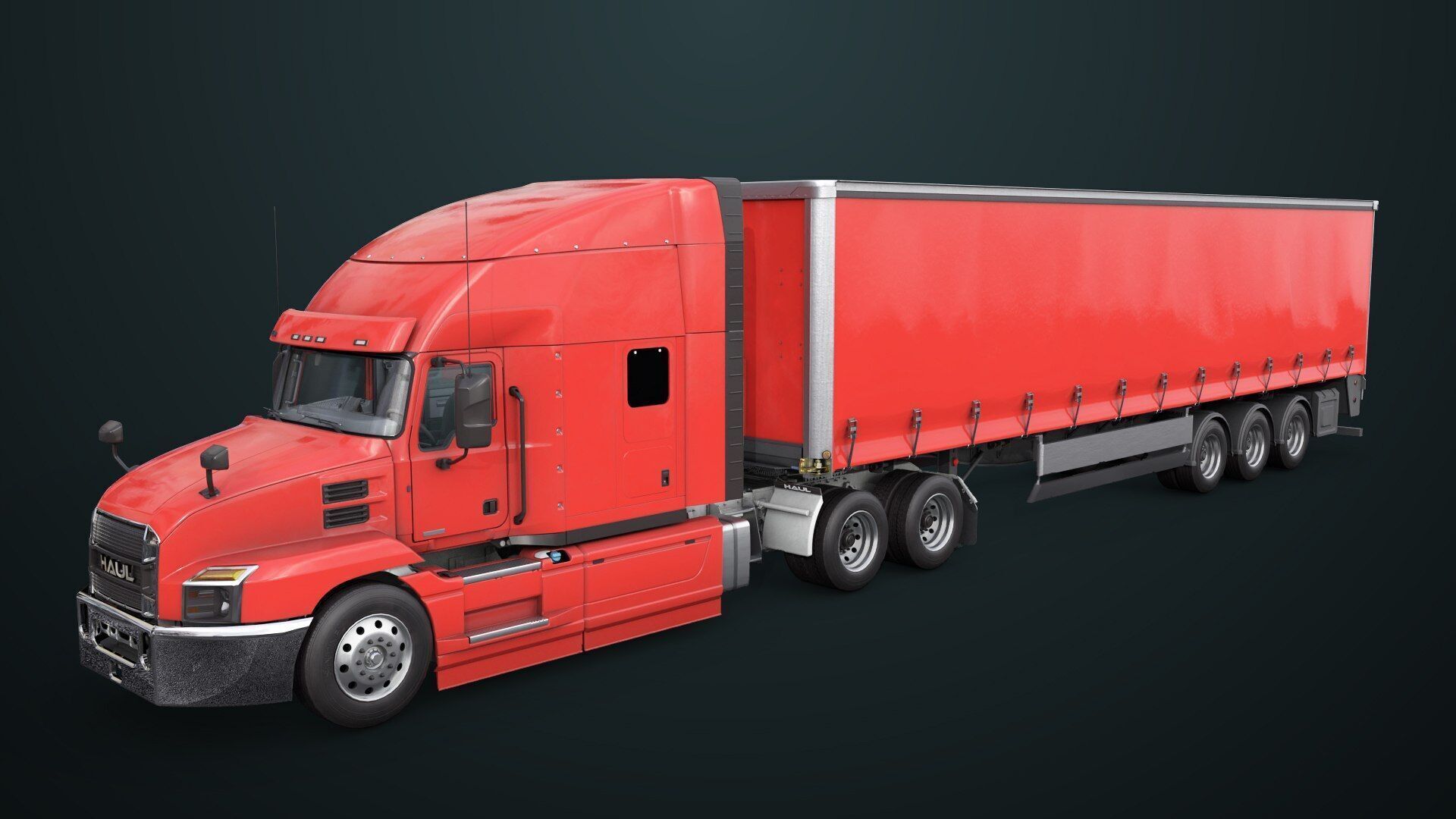 Heavy Truck 05 Curtainsider 4 Variant  All PBR Textures Low-poly 3D model_10
