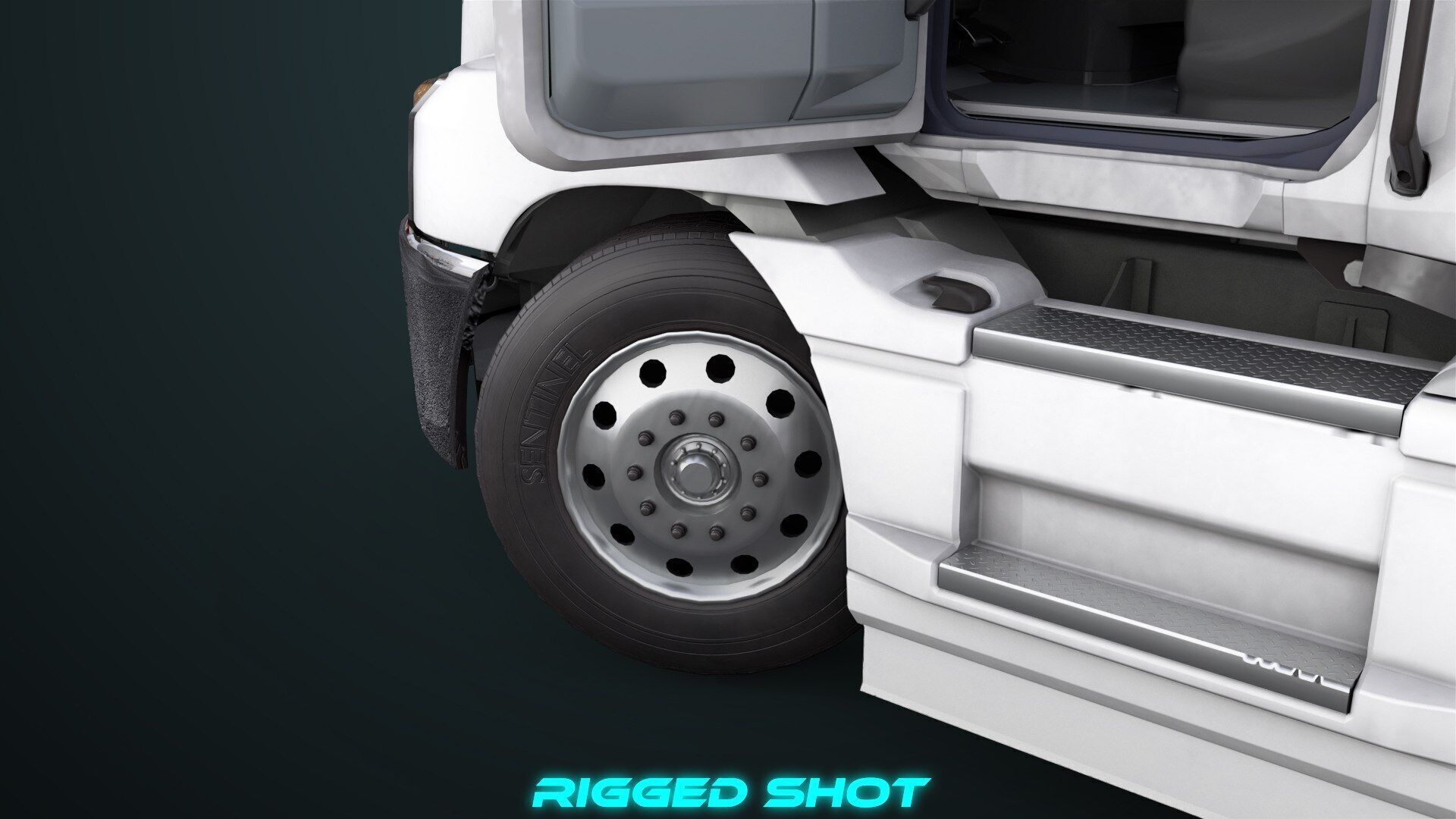 Heavy Truck 05 Curtainsider 4 Variant  All PBR Textures Low-poly 3D model_40