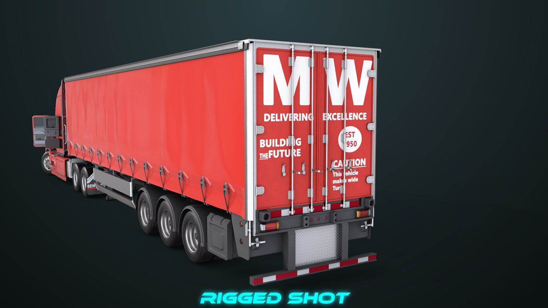 Heavy Truck 05 Curtainsider 4 Variant  All PBR Textures Low-poly 3D model_46