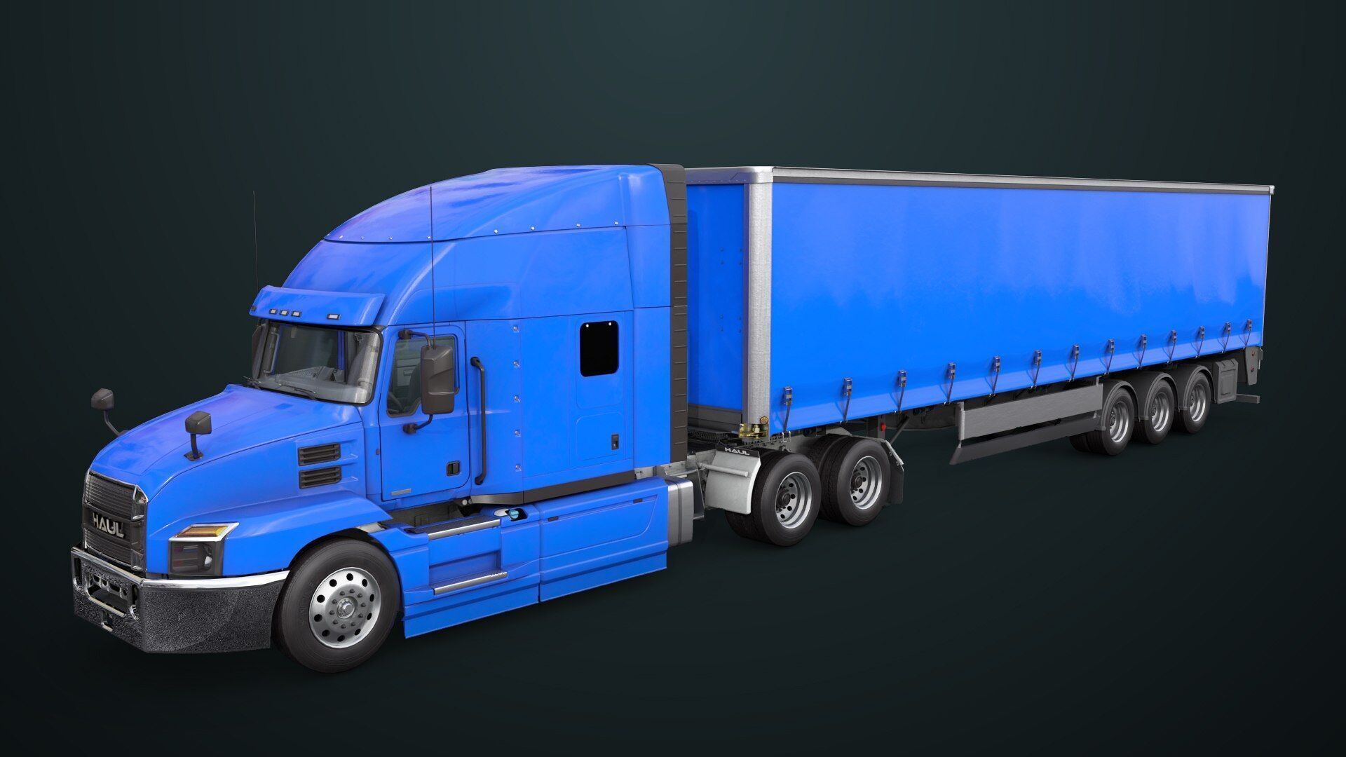 Heavy Truck 05 Curtainsider 4 Variant  All PBR Textures Low-poly 3D model_2