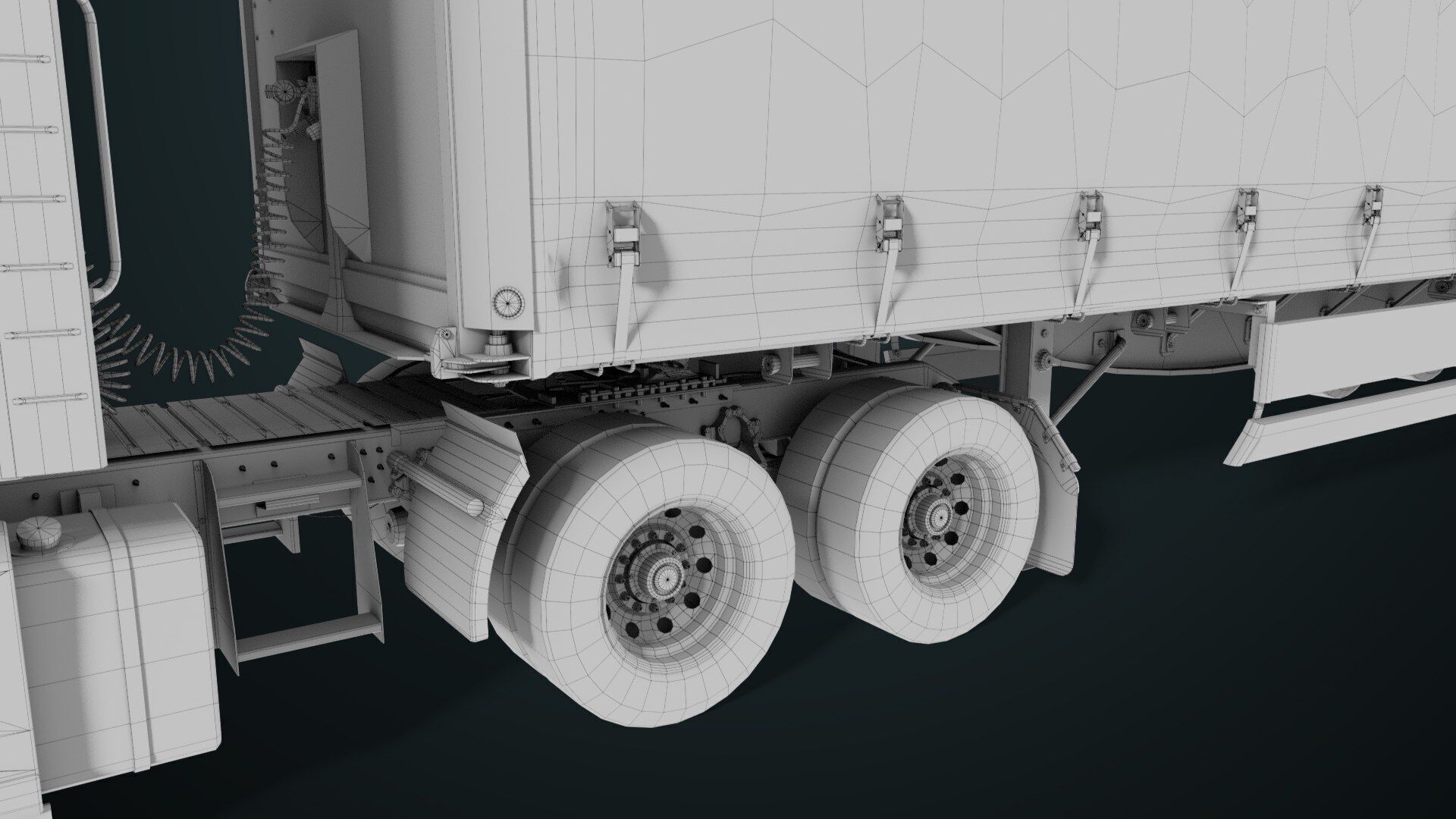 Heavy Truck 05 Curtainsider 4 Variant  All PBR Textures Low-poly 3D model_55