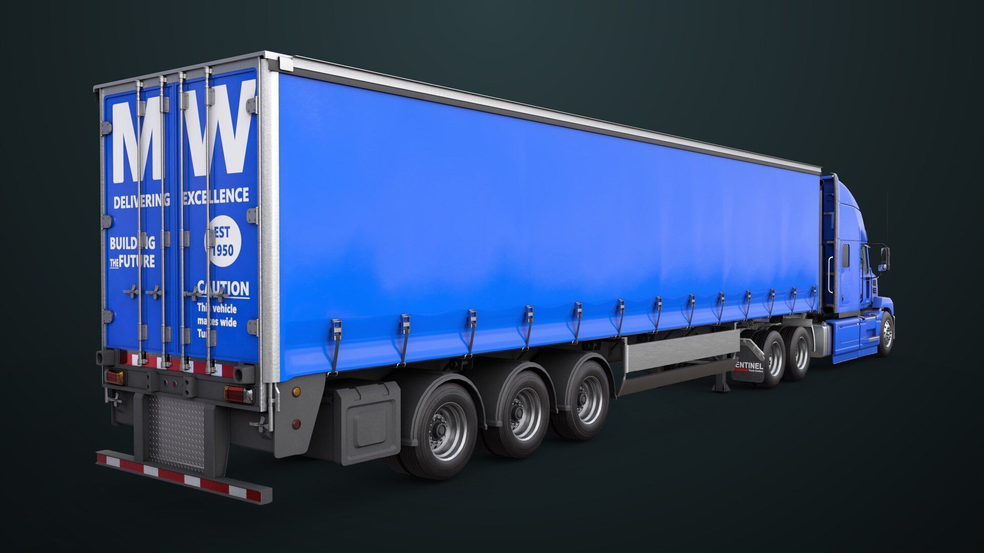 Heavy Truck 05 Curtainsider 4 Variant  All PBR Textures Low-poly 3D model_19
