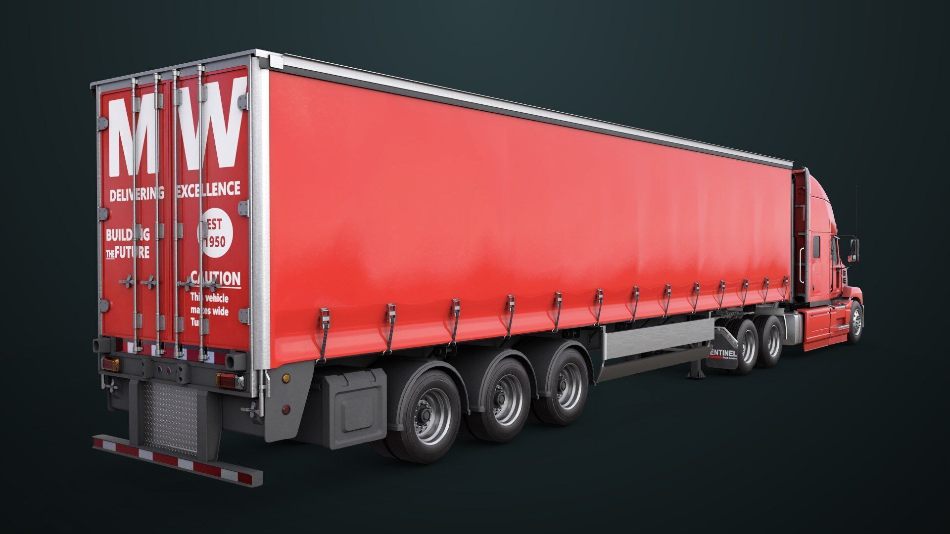 Heavy Truck 05 Curtainsider 4 Variant  All PBR Textures Low-poly 3D model_11