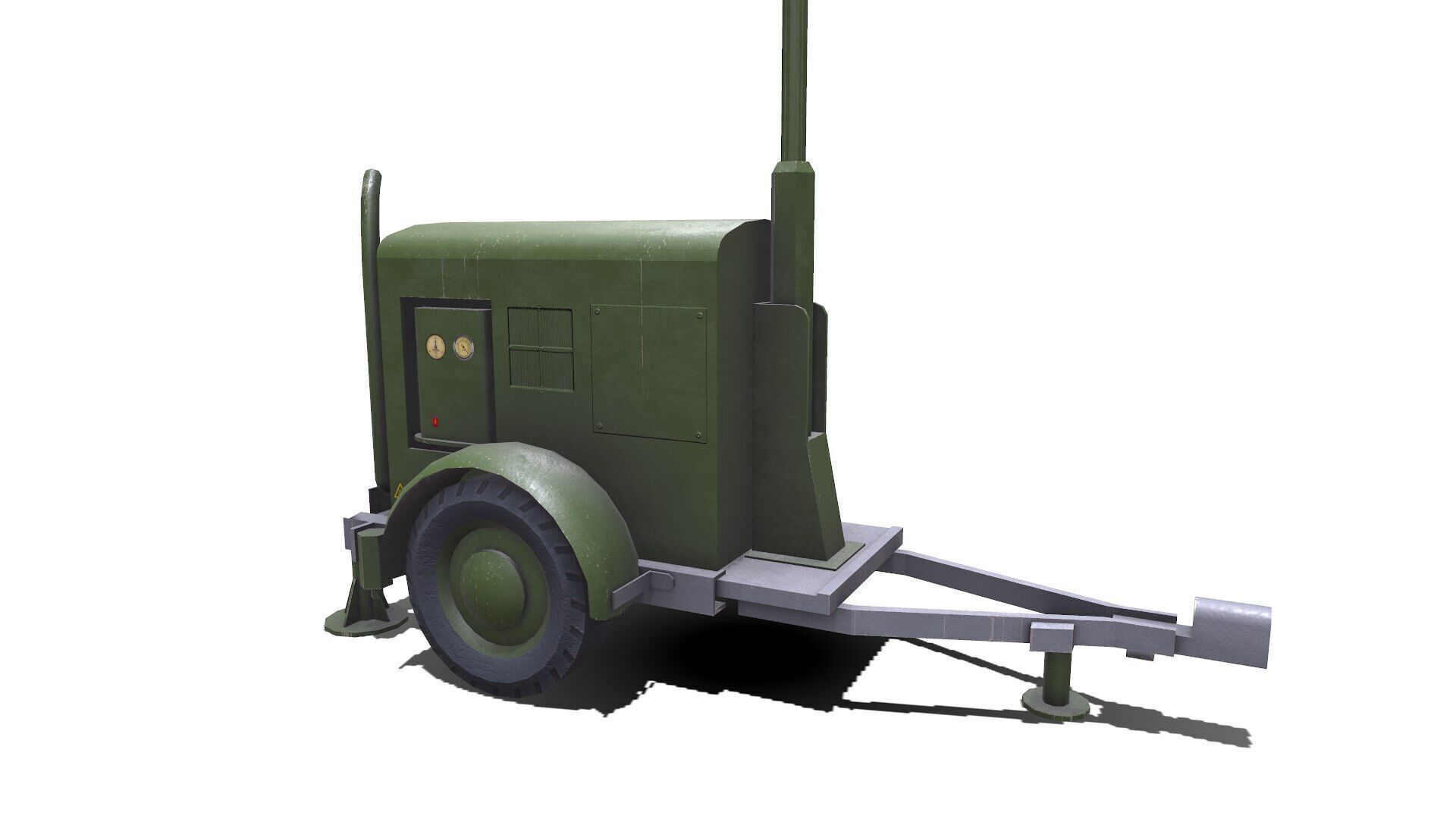 Trailer Light Tower Generator Low-poly PBR Low-poly 3D model_4