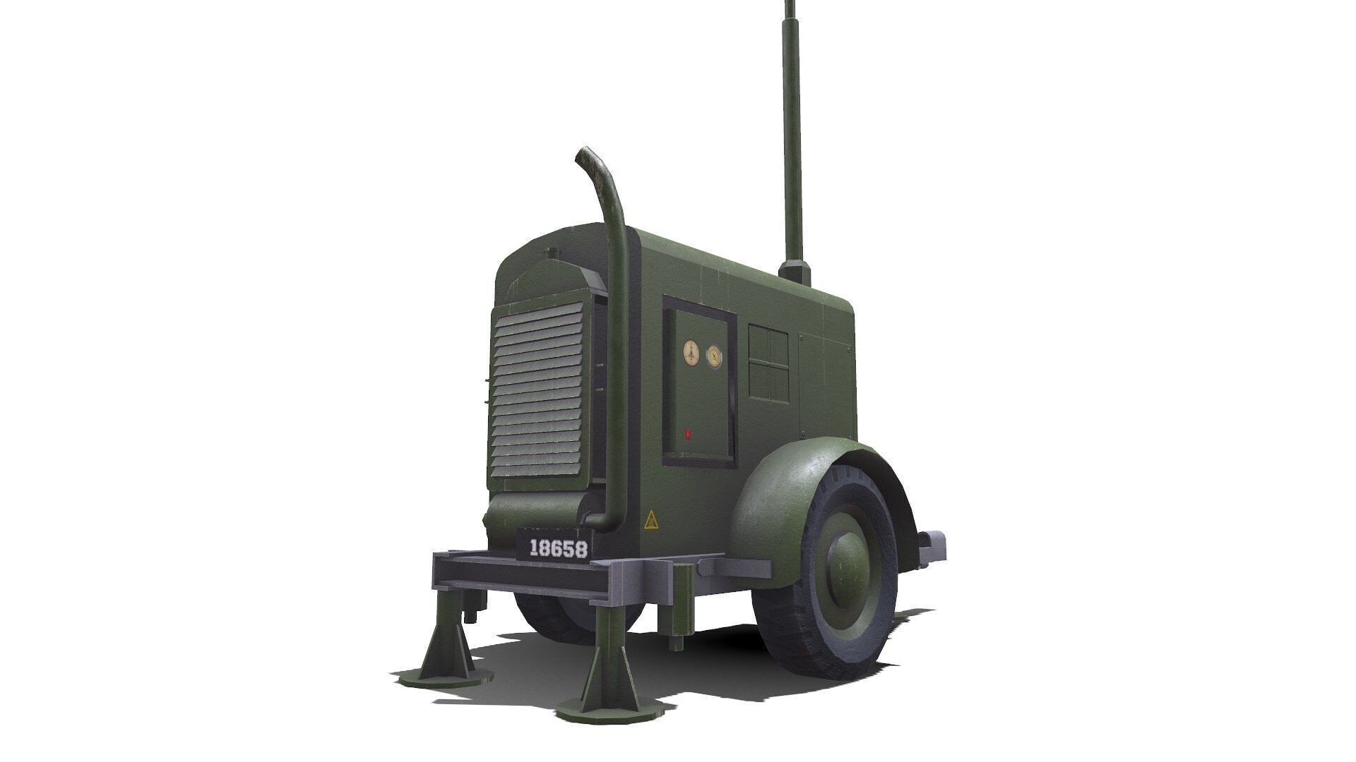 Trailer Light Tower Generator Low-poly PBR Low-poly 3D model_13