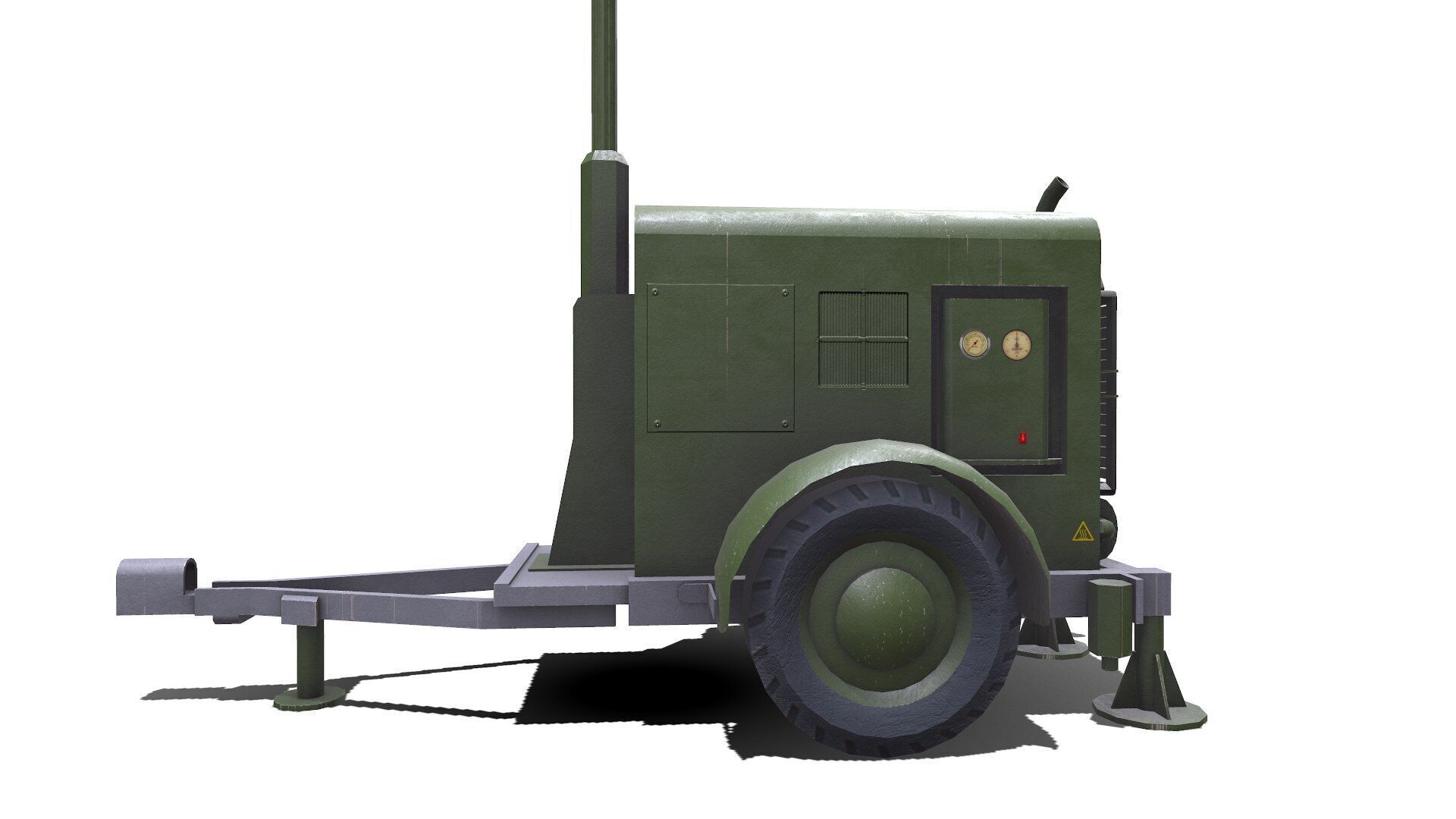 Trailer Light Tower Generator Low-poly PBR Low-poly 3D model_8