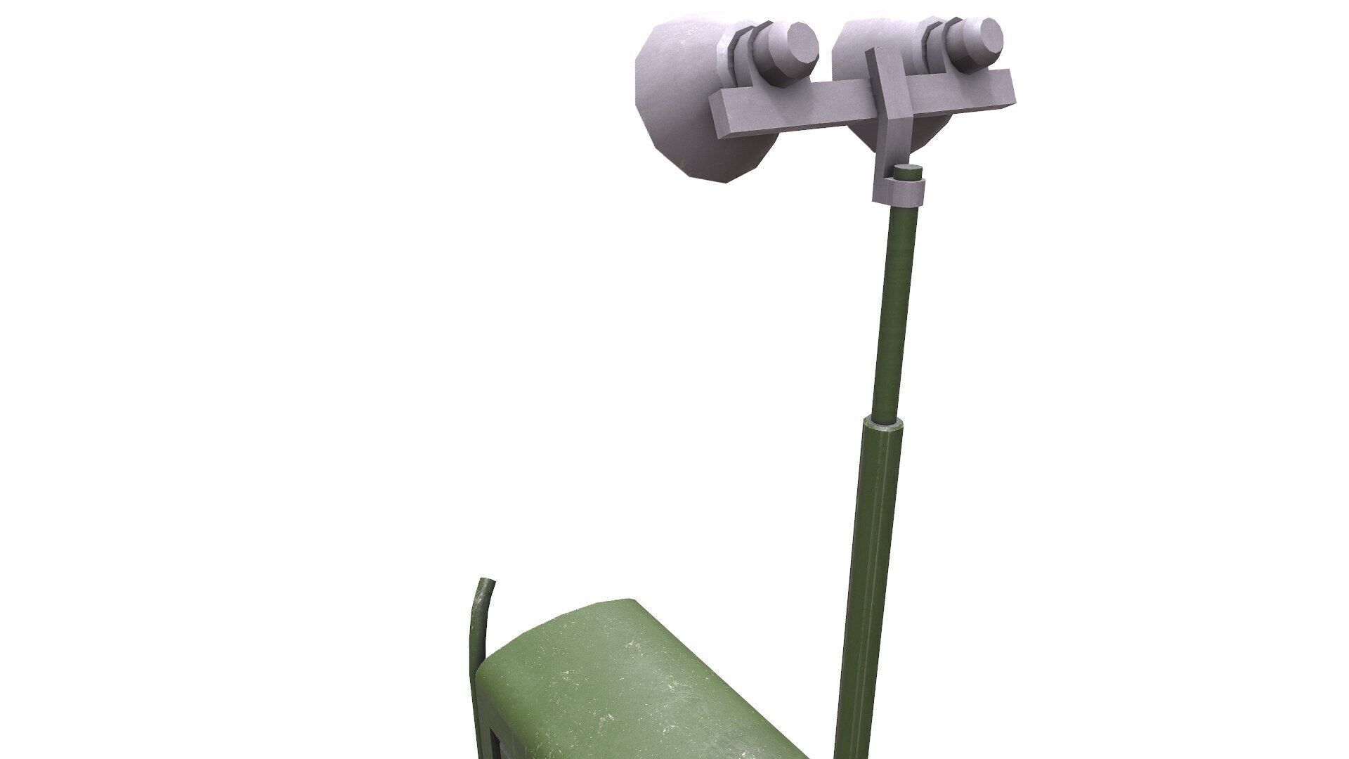 Trailer Light Tower Generator Low-poly PBR Low-poly 3D model_16