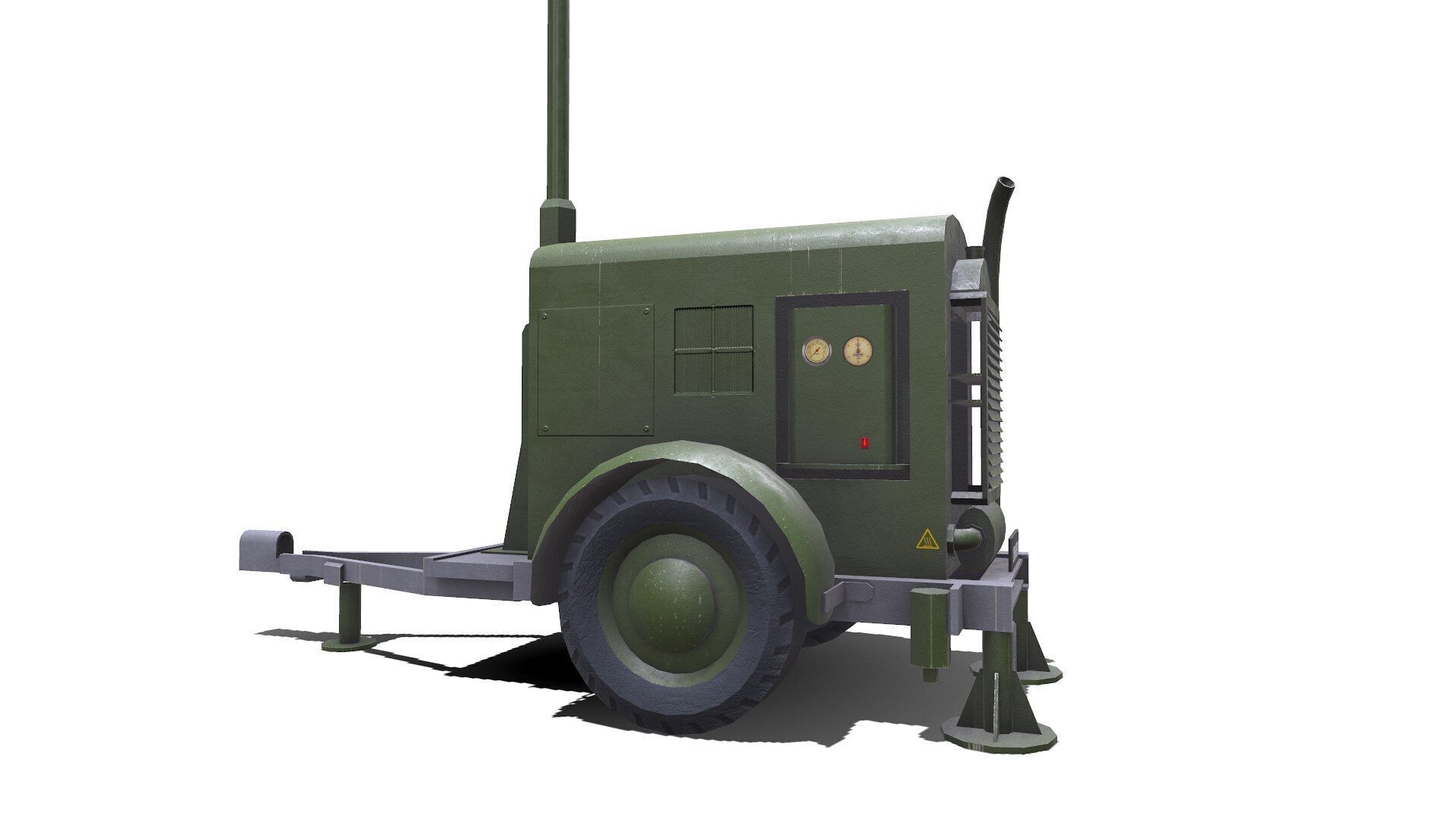 Trailer Light Tower Generator Low-poly PBR Low-poly 3D model_9
