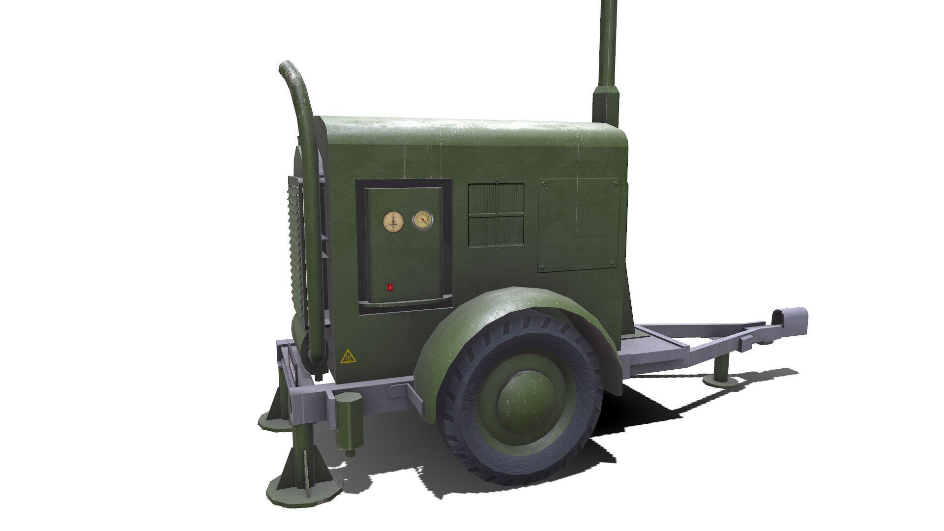 Trailer Light Tower Generator Low-poly PBR Low-poly 3D model_3