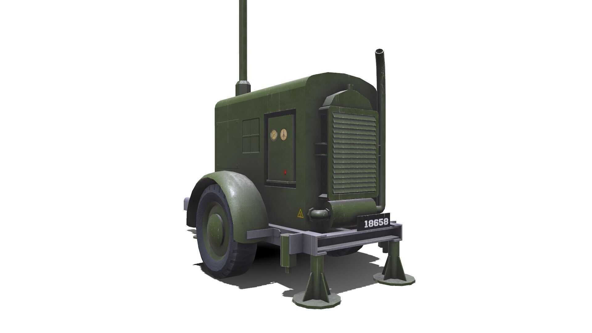 Trailer Light Tower Generator Low-poly PBR Low-poly 3D model_10