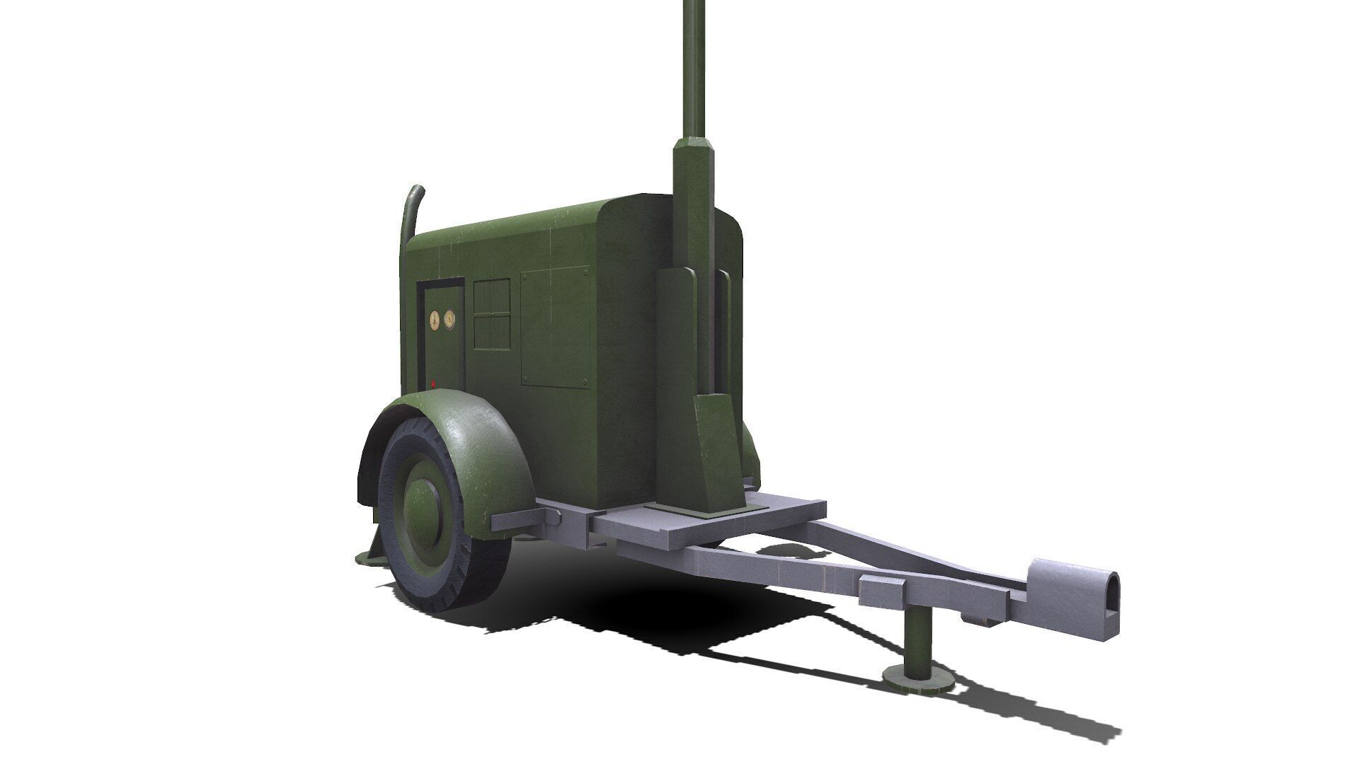 Trailer Light Tower Generator Low-poly PBR Low-poly 3D model_5