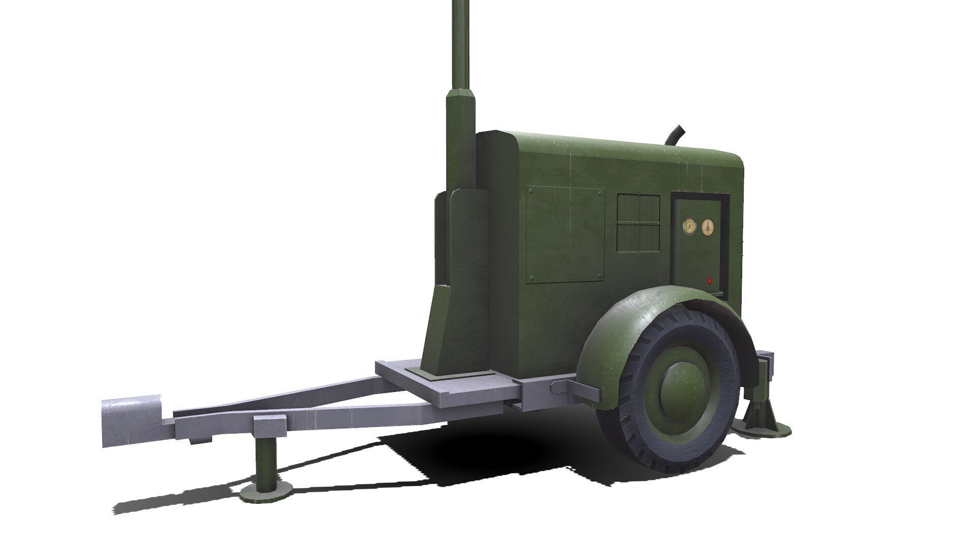Trailer Light Tower Generator Low-poly PBR Low-poly 3D model_7