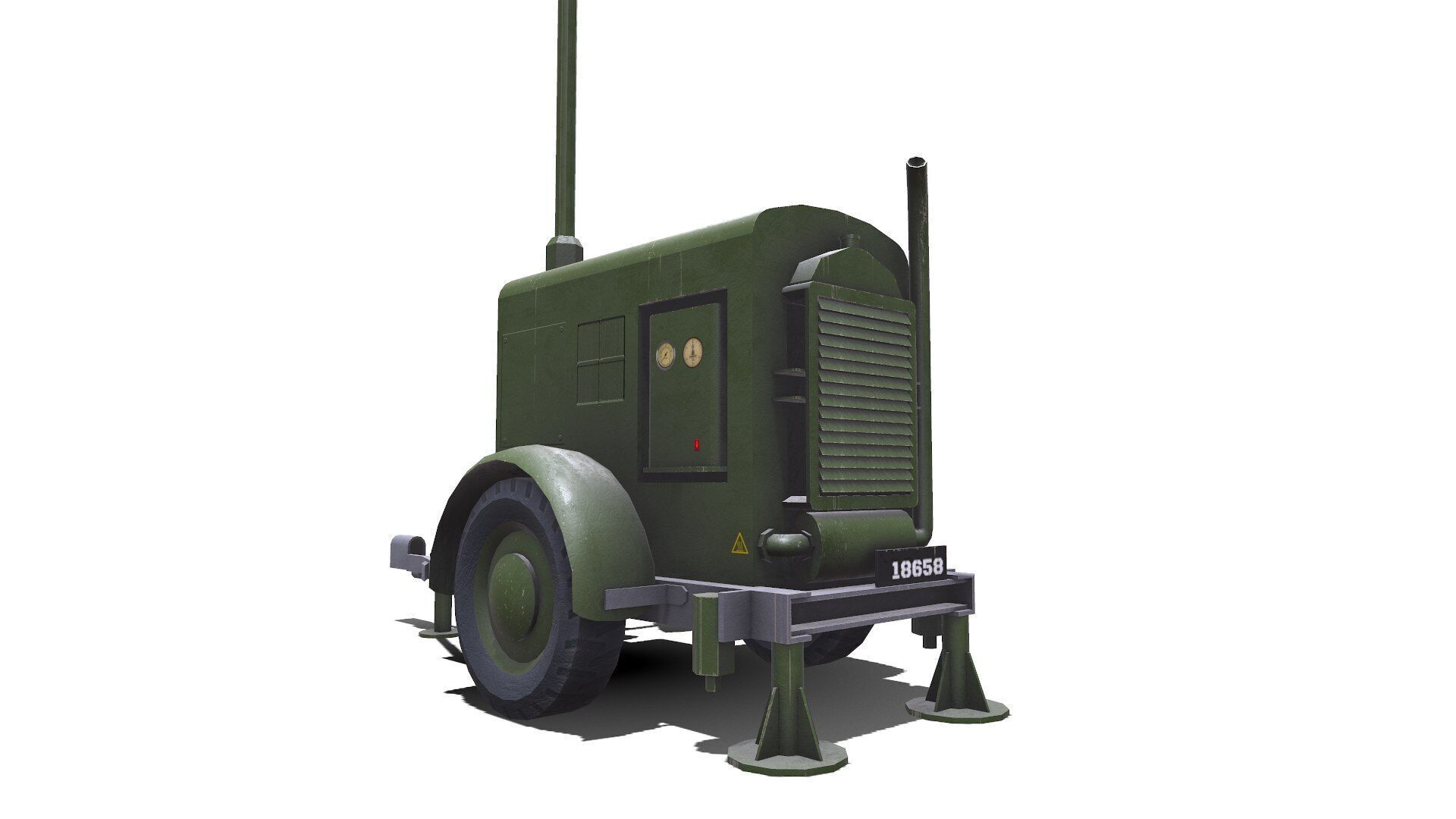 Trailer Light Tower Generator Low-poly PBR Low-poly 3D model_11