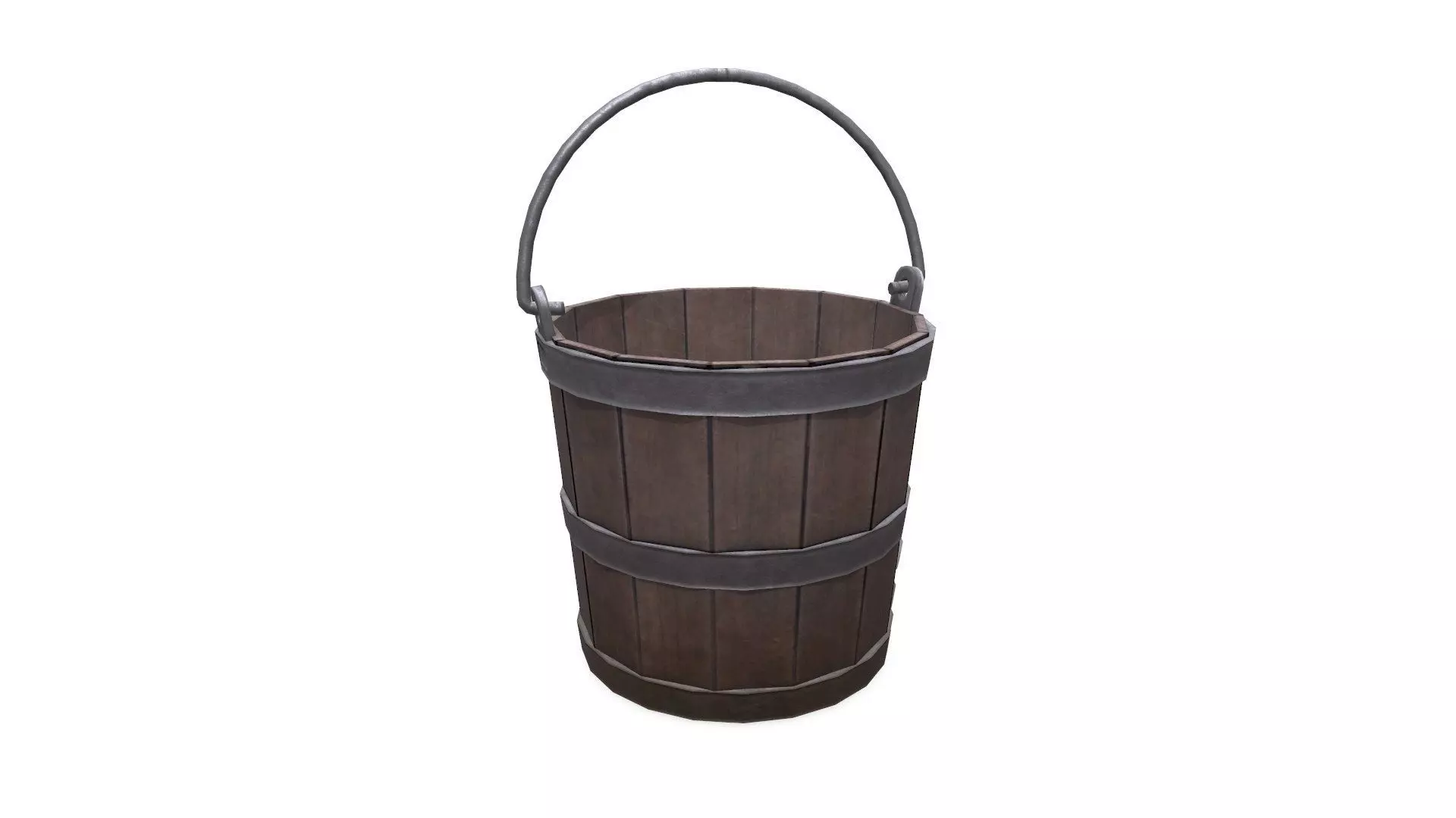 Old Bucket Game Ready Low-poly PBR Free low-poly 3D model