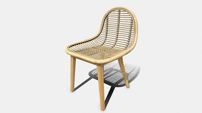 Cane Chair Free low-poly 3D model